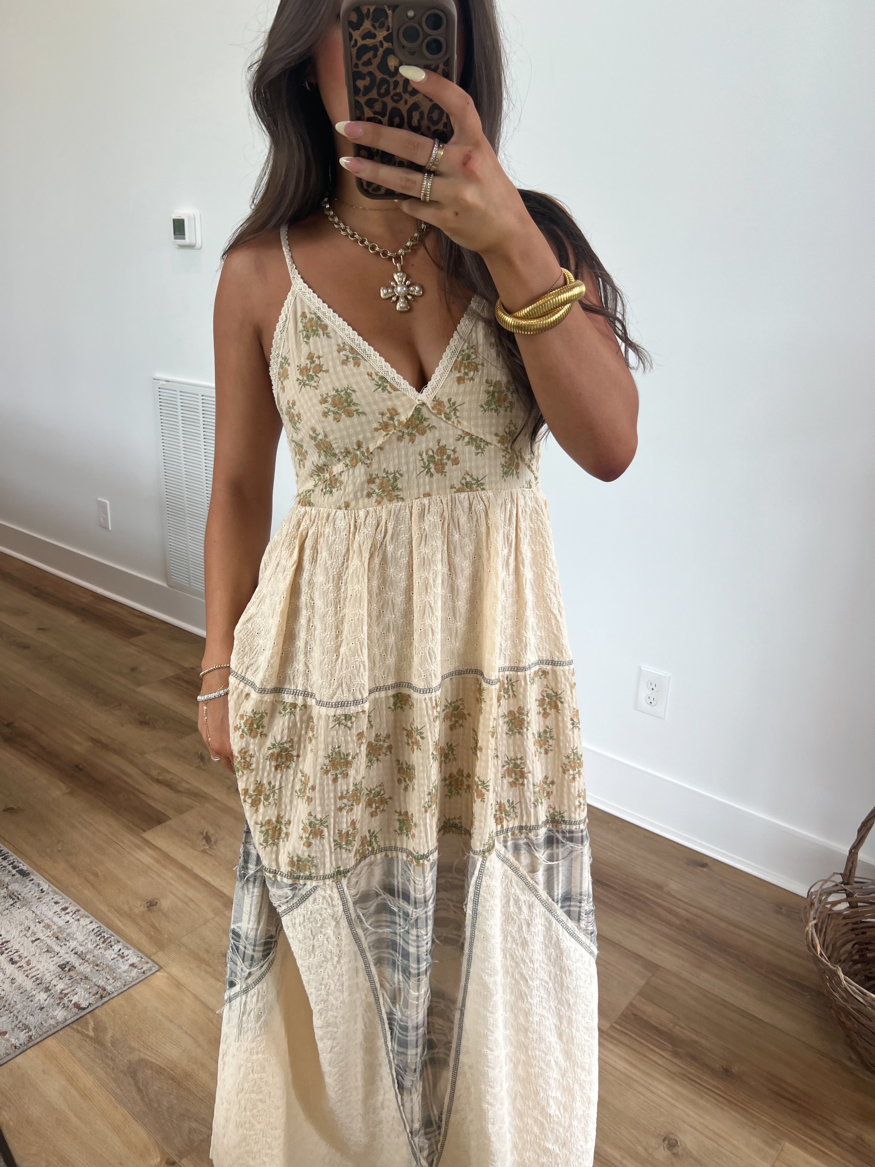 Vintage Work Maxi Dress (Cream)