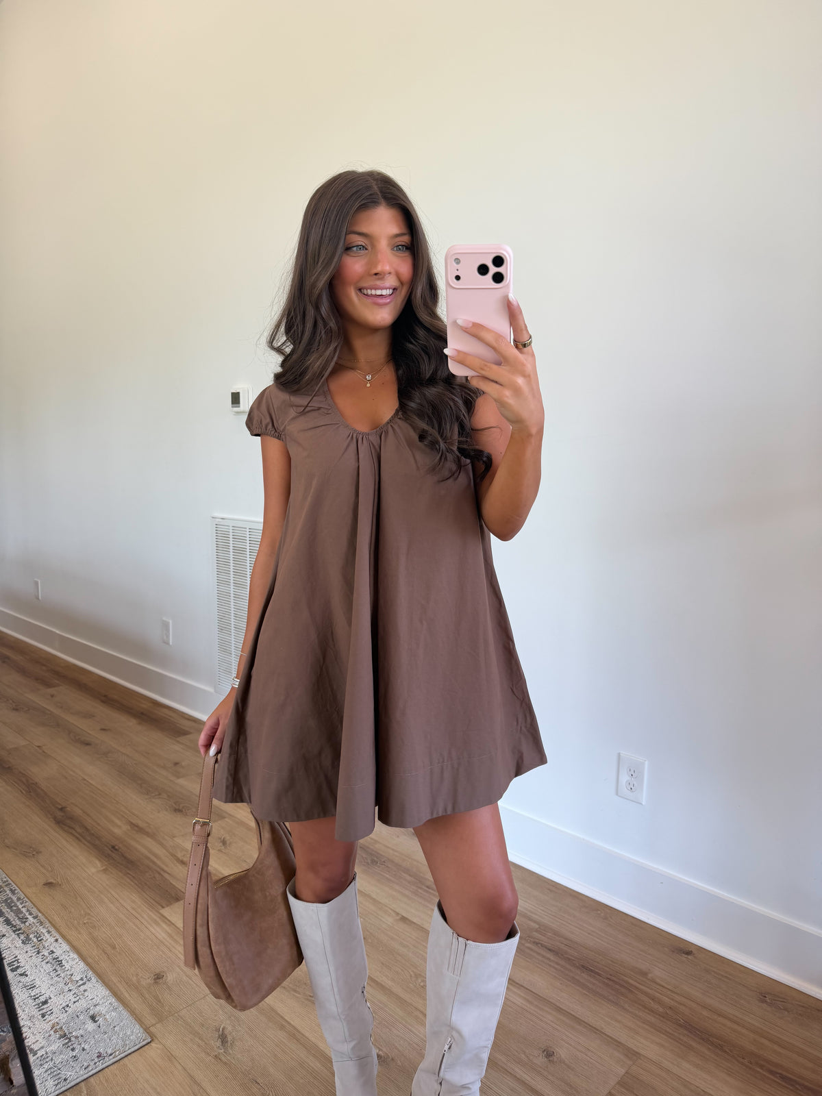 Little Miss Mini Dress (Brown)