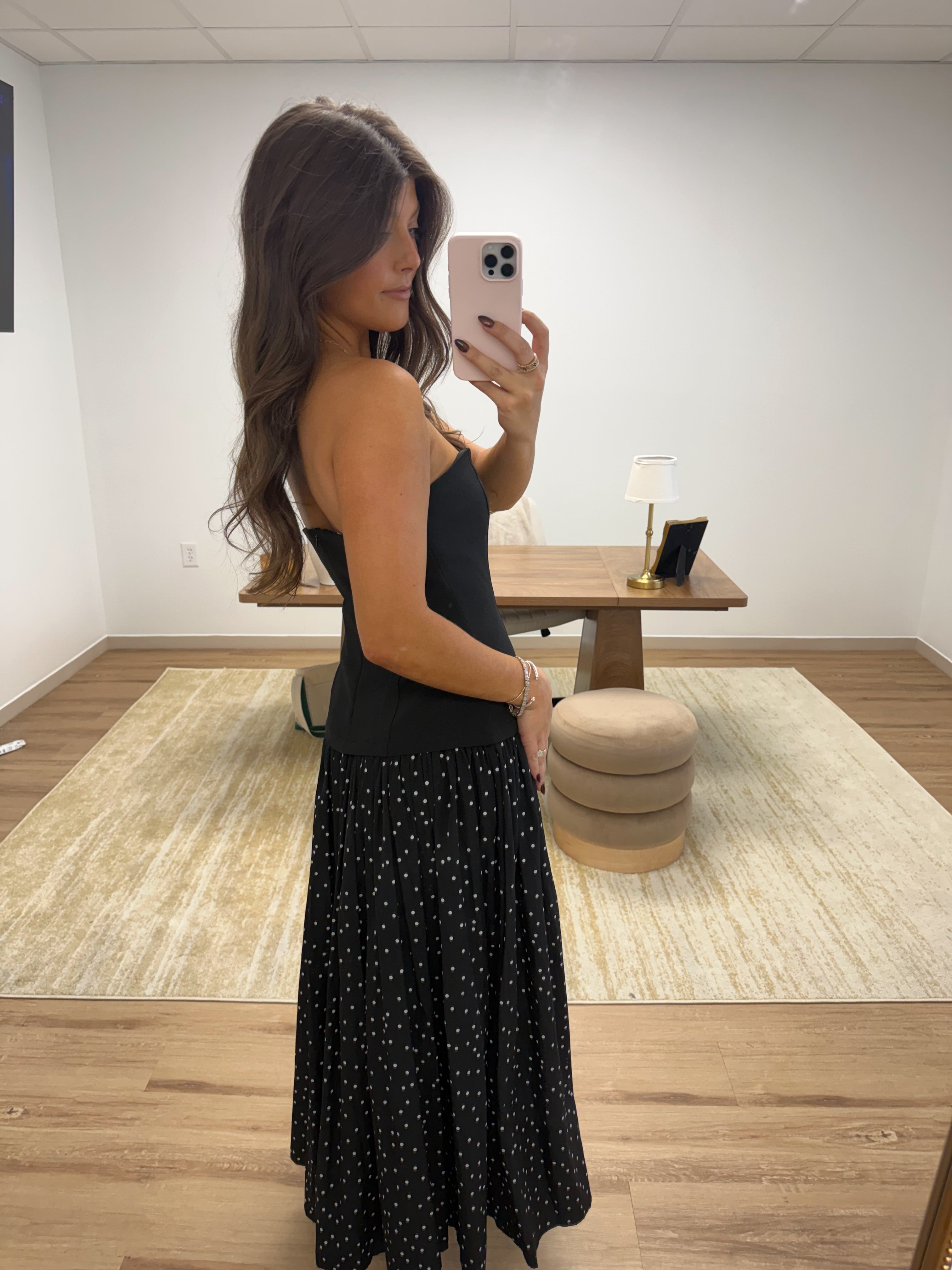 The Champagne Night Dress (Black Midi)