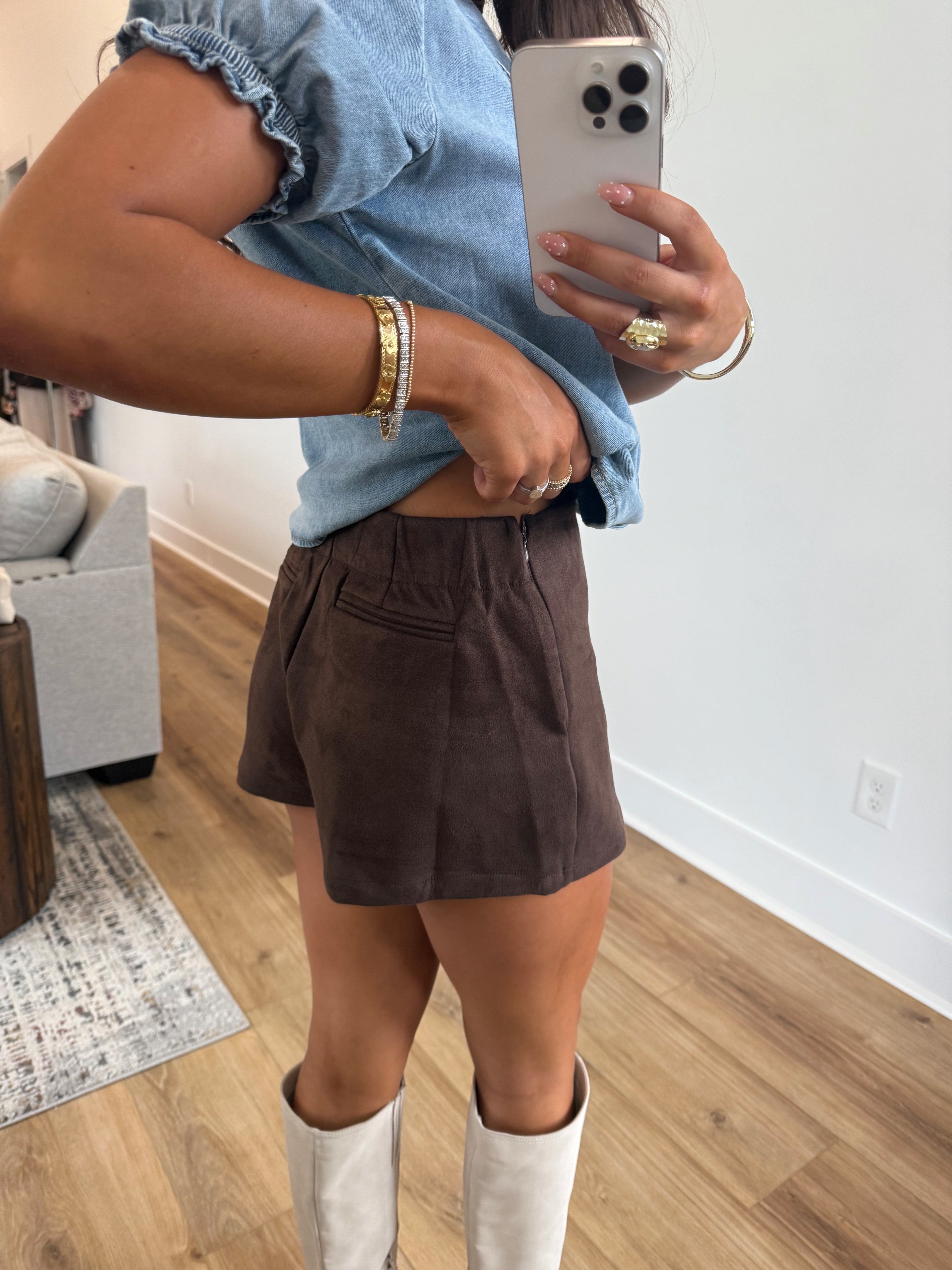 Brown Suede Skort (Restock)