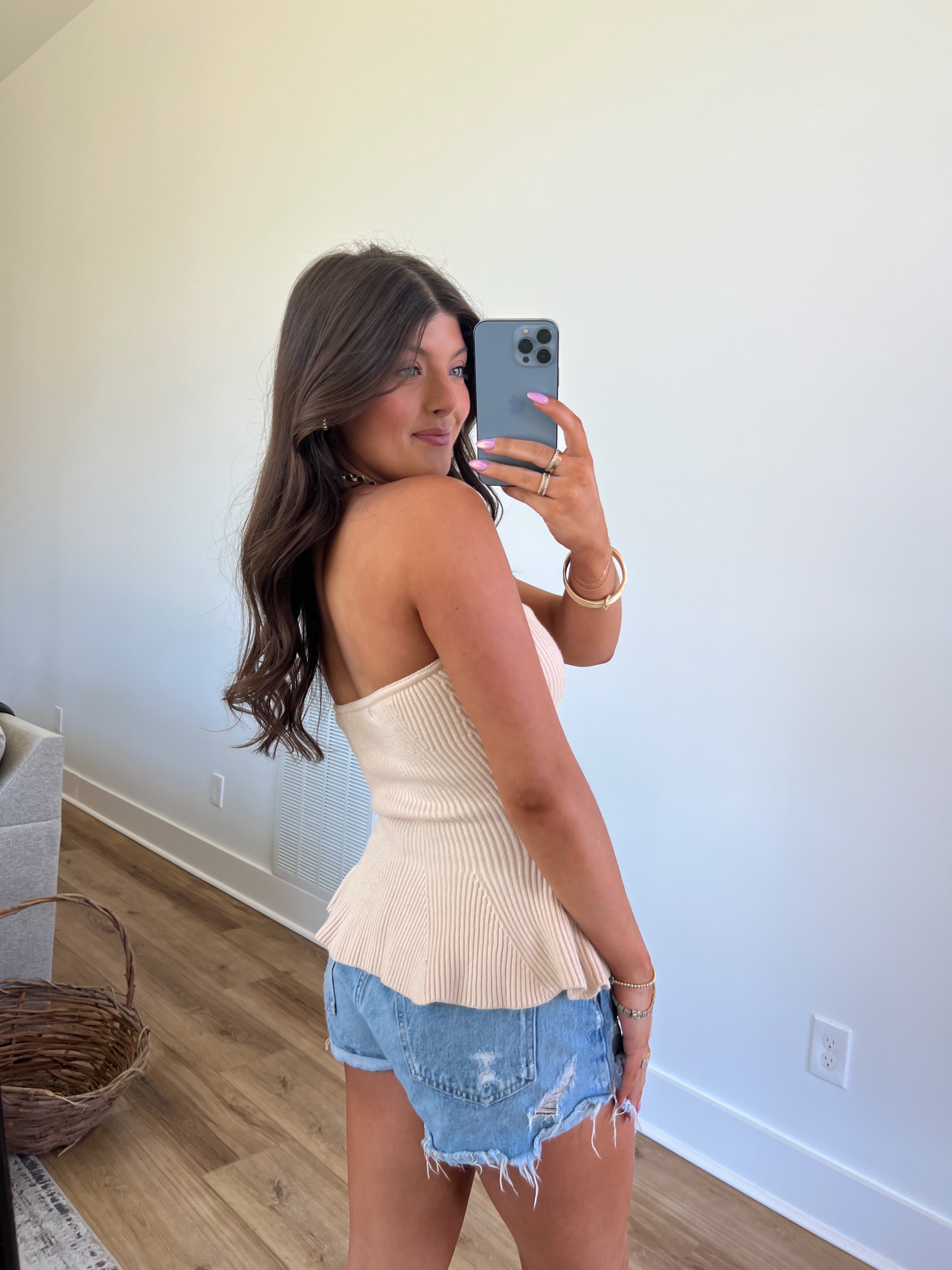 Cream Tube Sweater Top