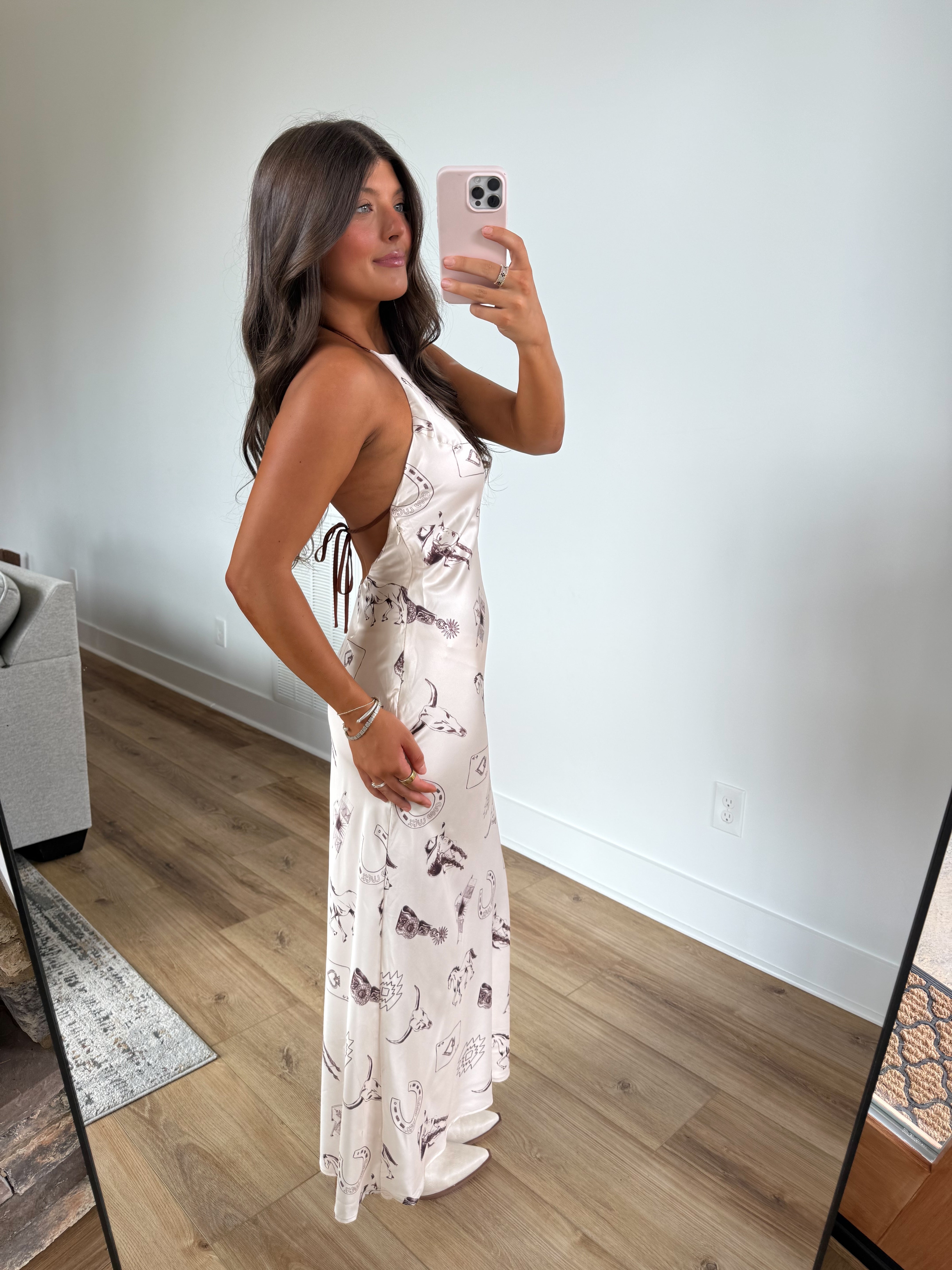 Saddle & Silk Maxi Dress