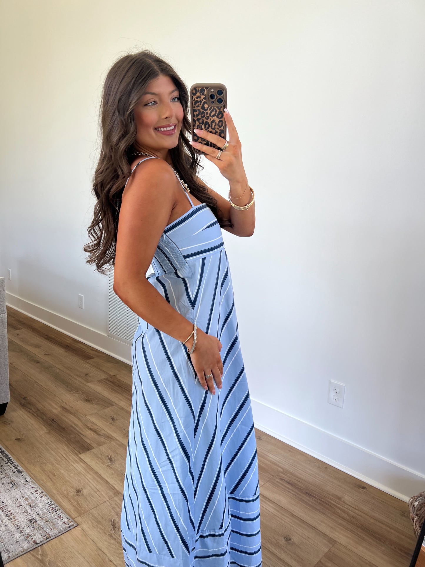 Blueberry Stripe Midi Dress