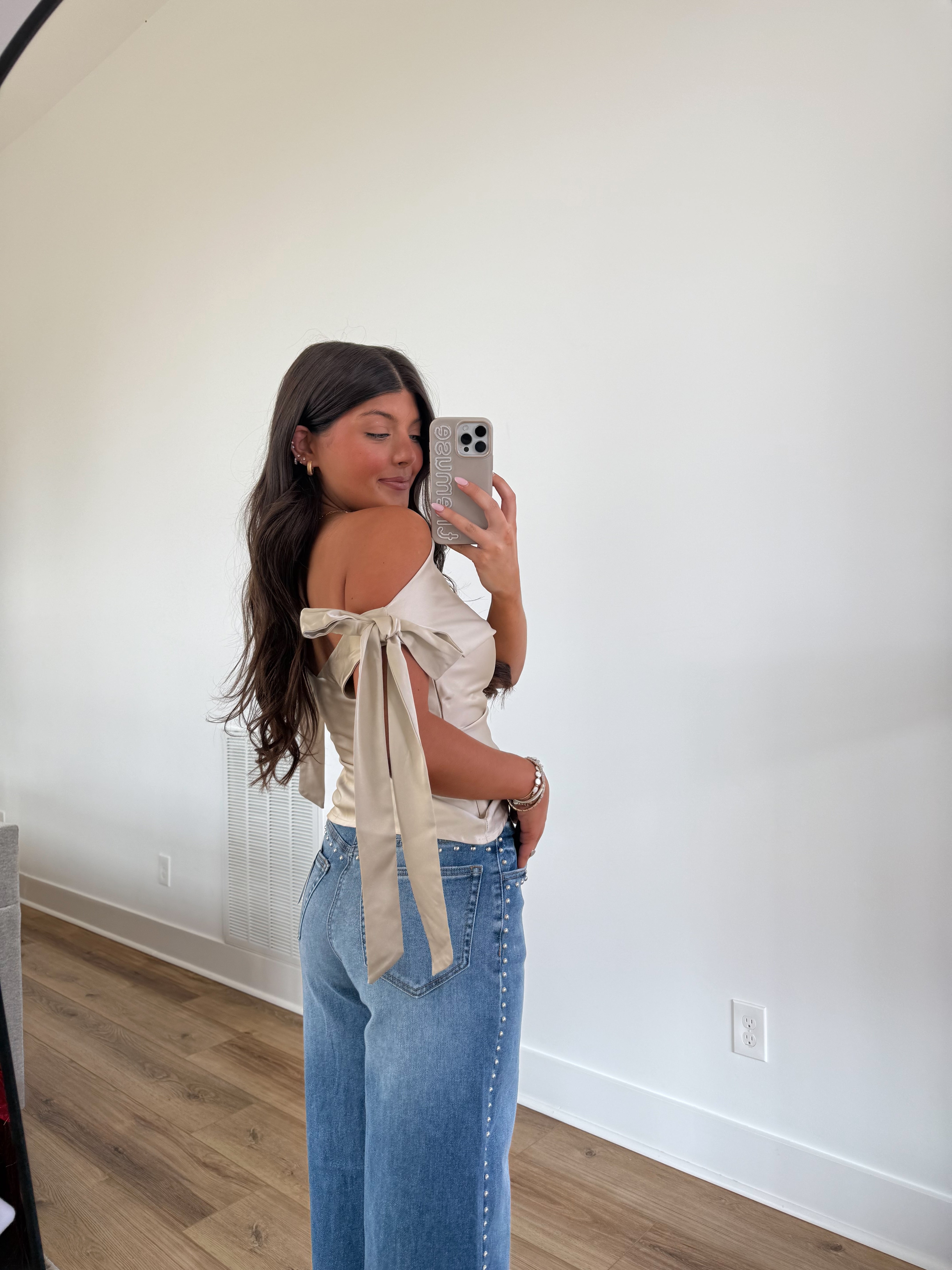 The Satin Bow Sleeve Top