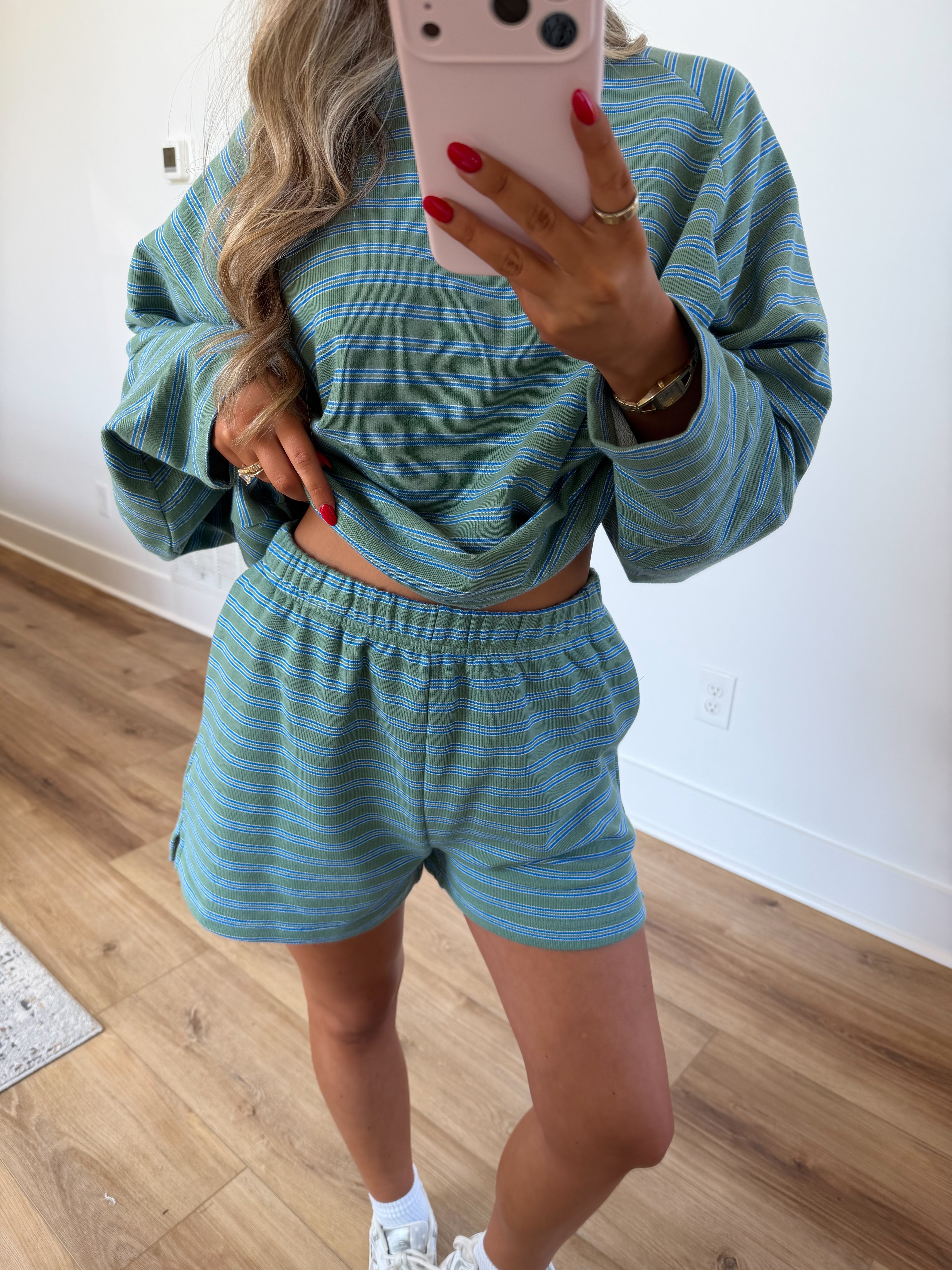 Better in Stripes Set (Sage/Navy)