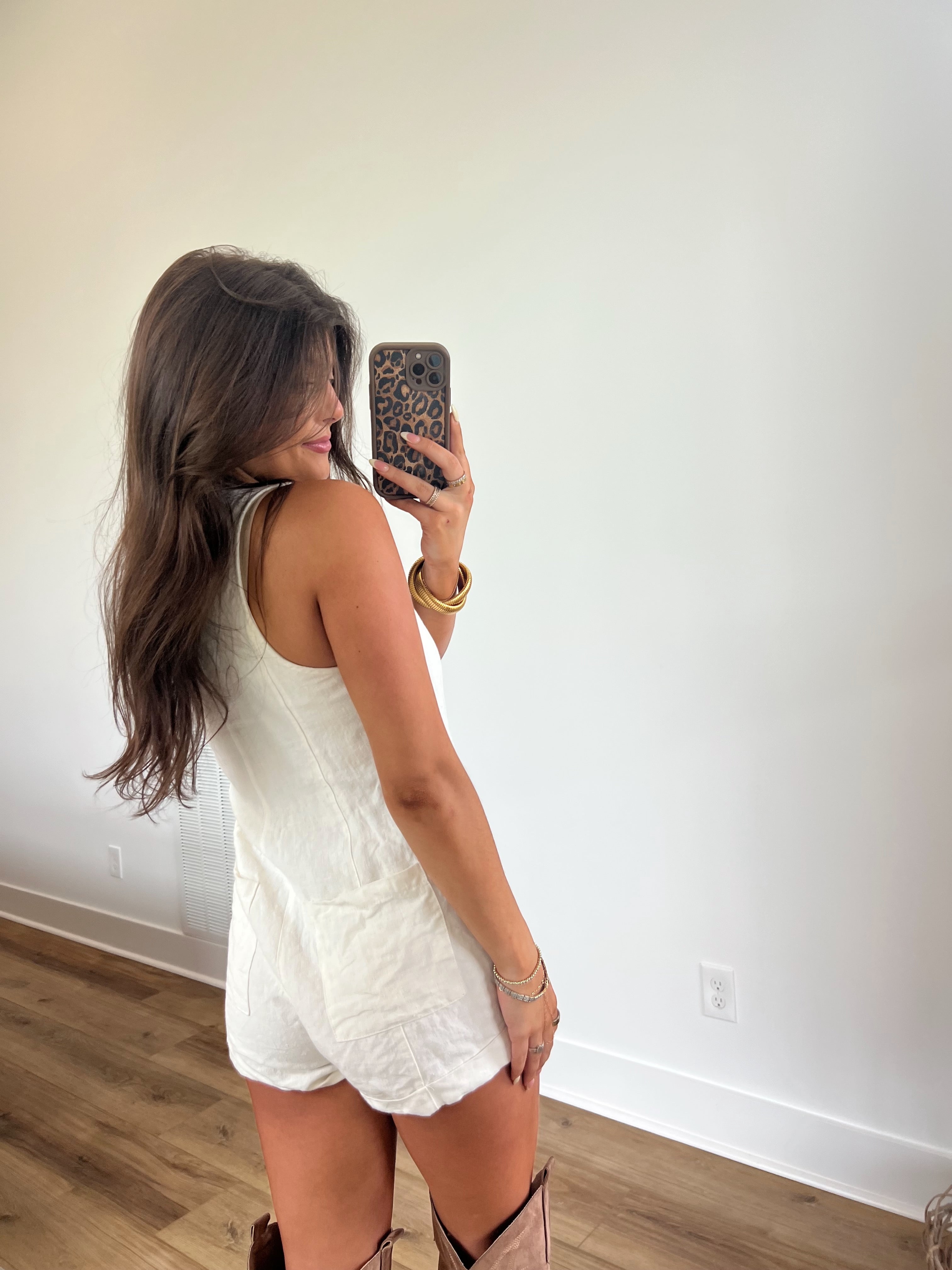 Elle Linen Romper (White)