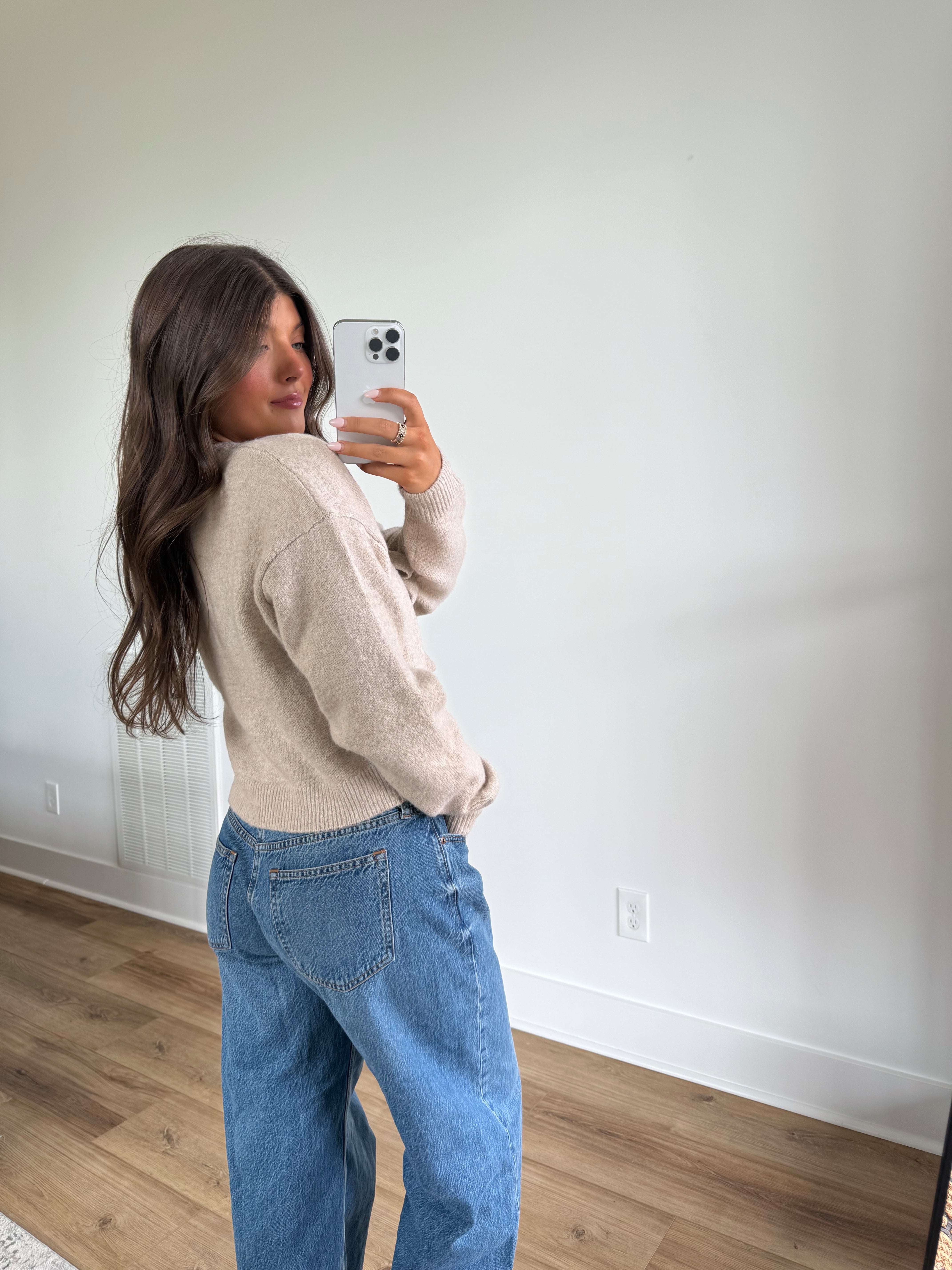 Lillian Bow Sweater (Light Taupe)