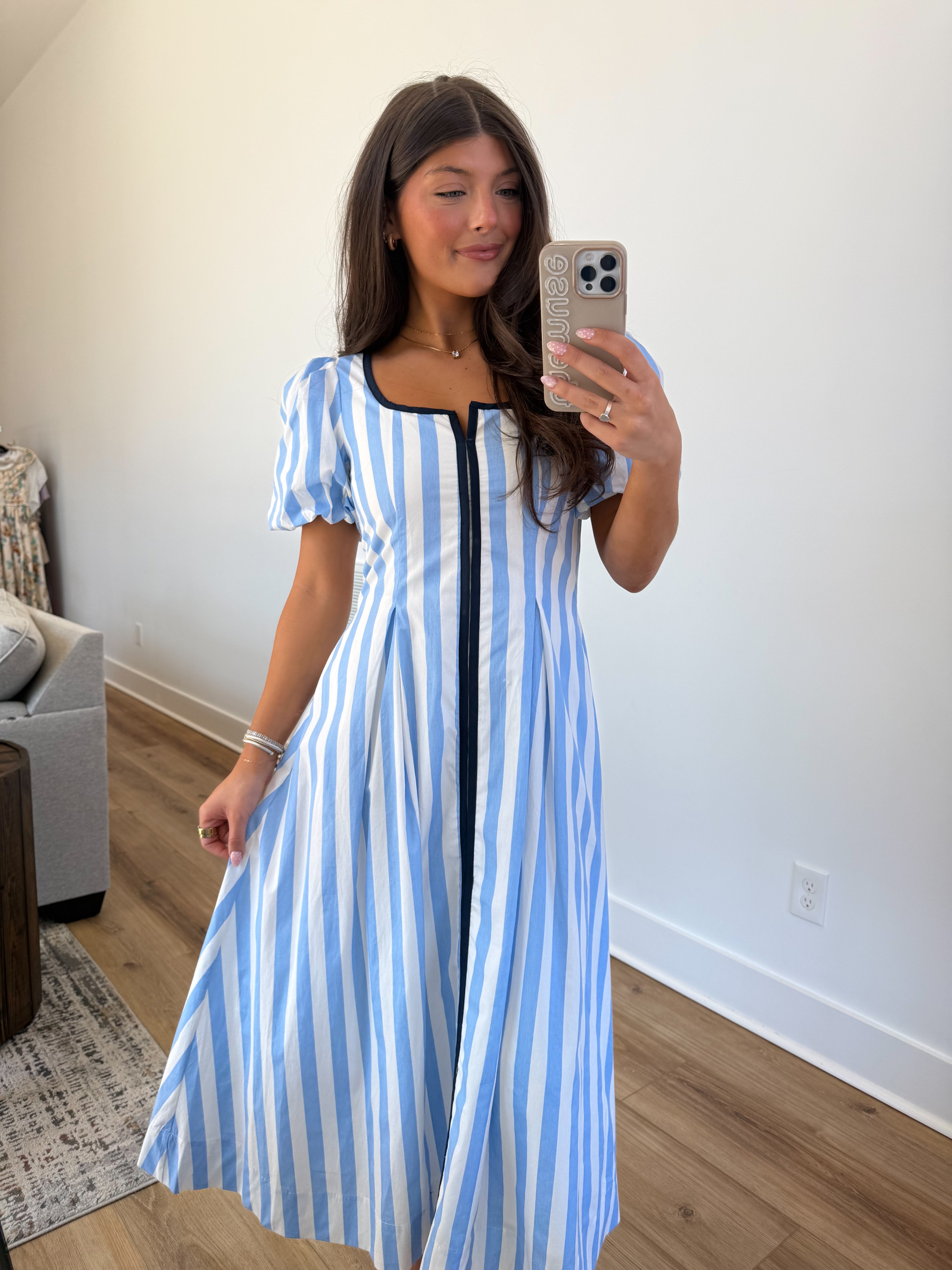 The Carolina Stripe Midi (Blue/Navy)