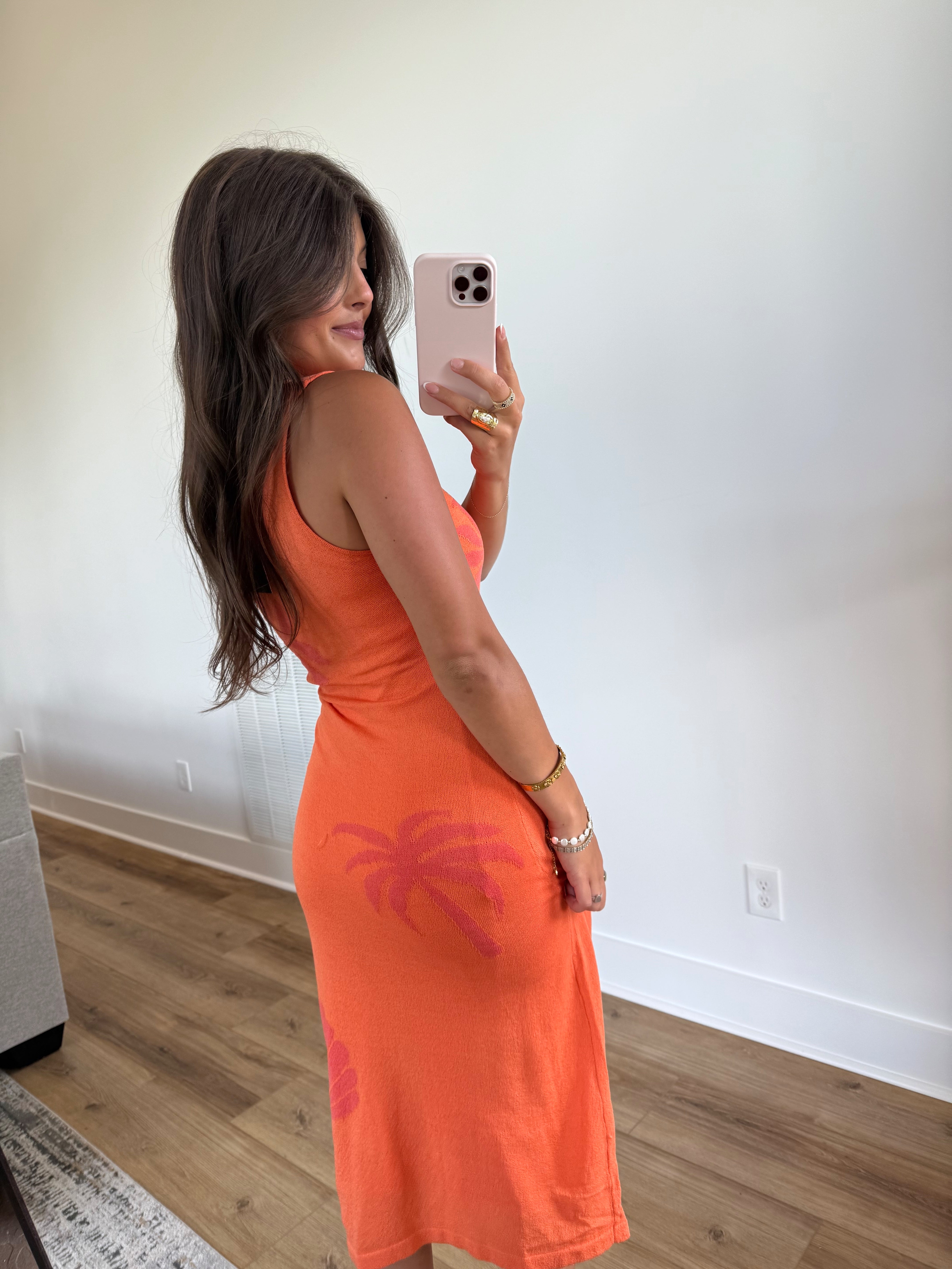 Mango Glow Midi Dress