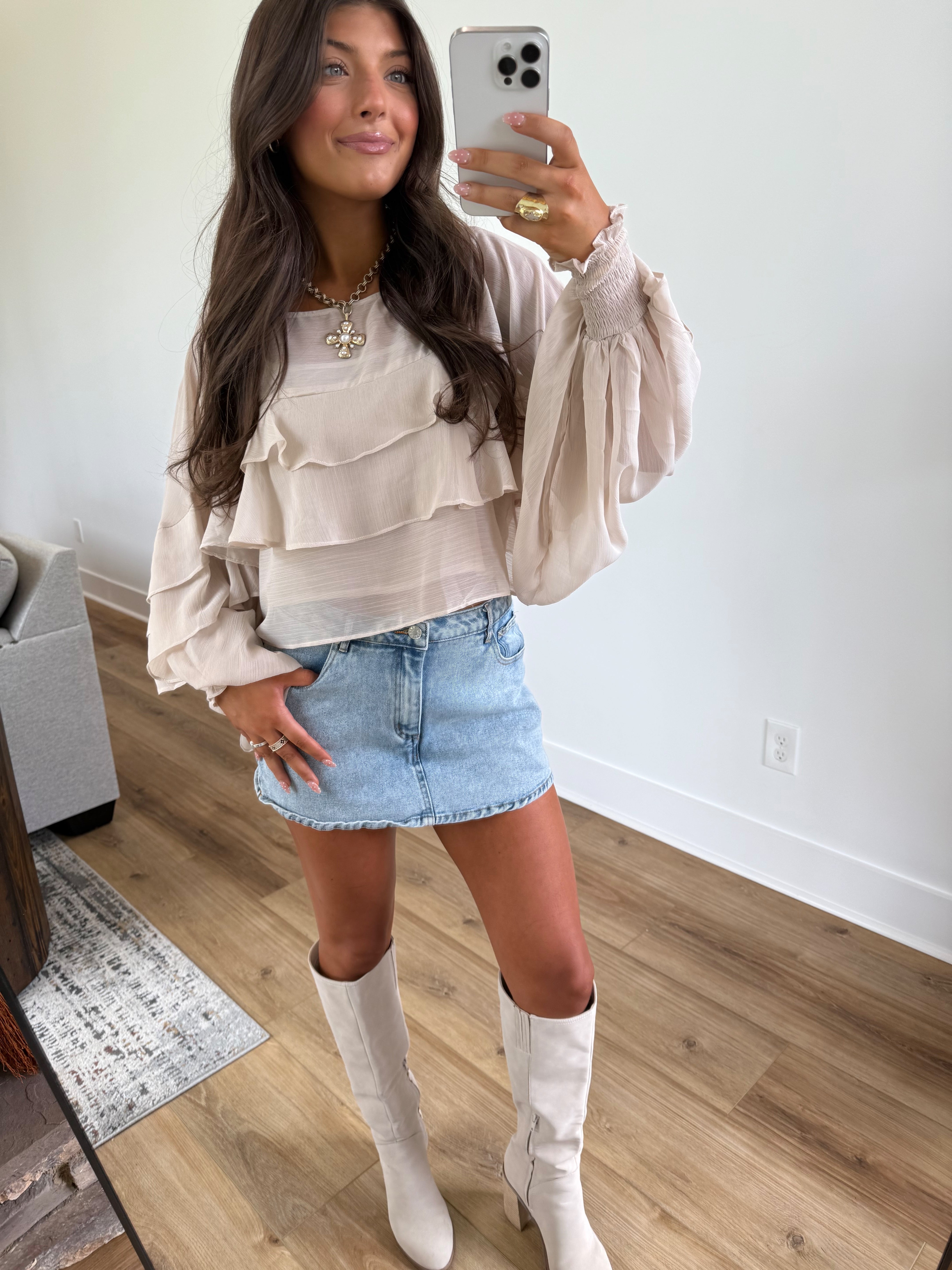 Mauve Ruffle Top