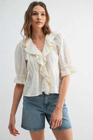 Eloise Eyelet Top (Cream)