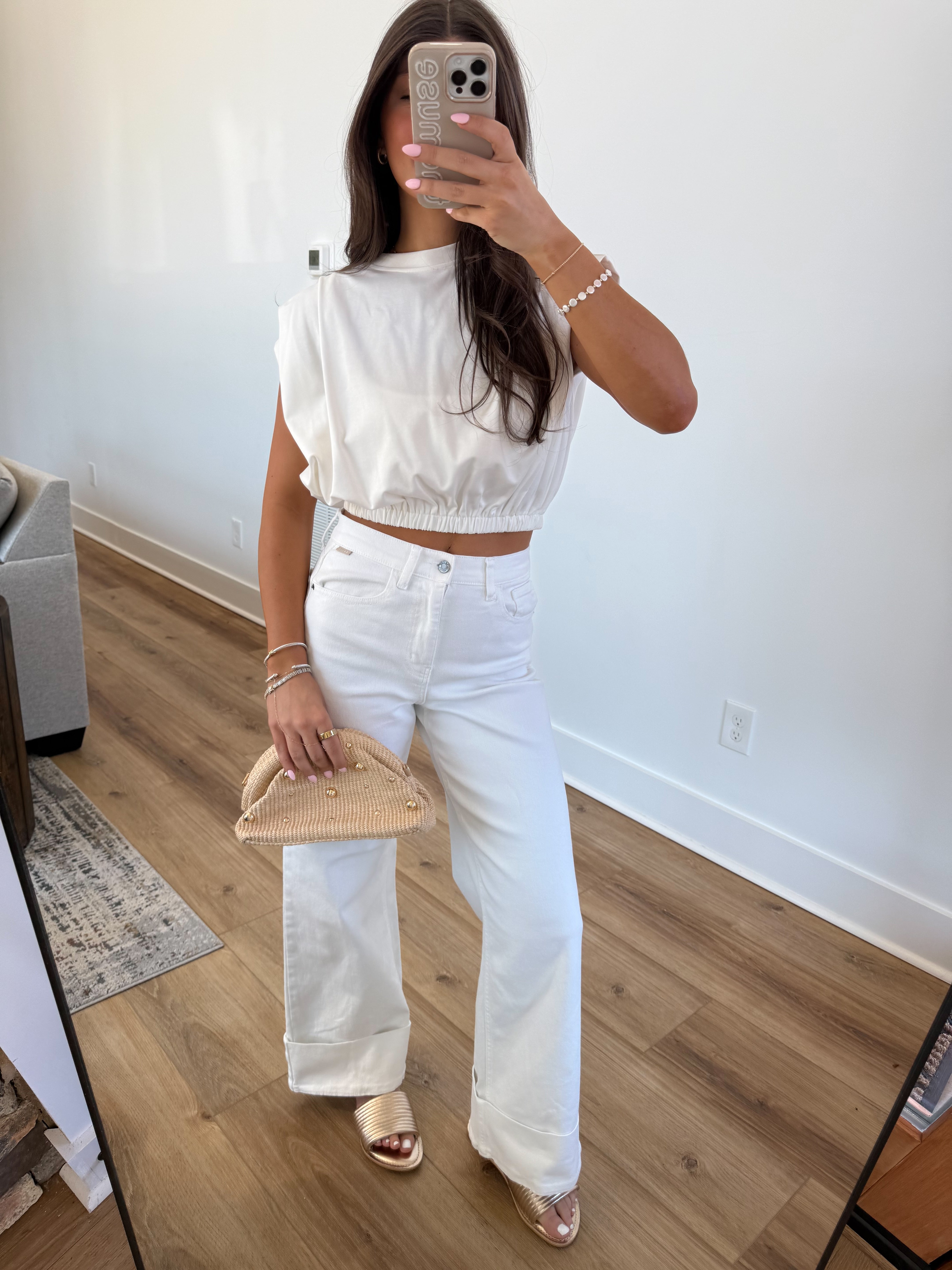 The Everyday White Cuffed Jeans (PRE-ORDER (1-2 weeks)/ Restock)