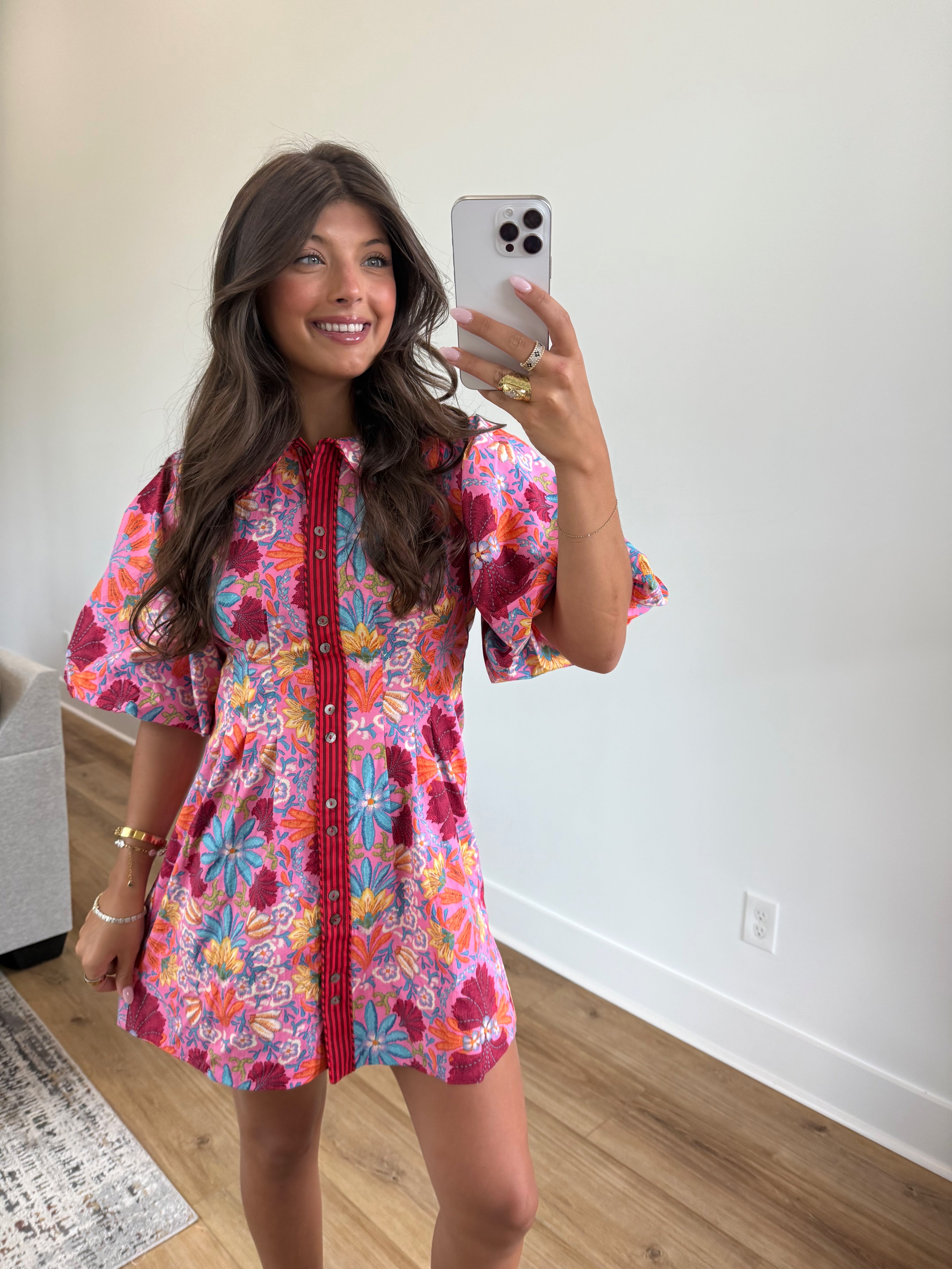 Summer Bloom Collared Mini Dress