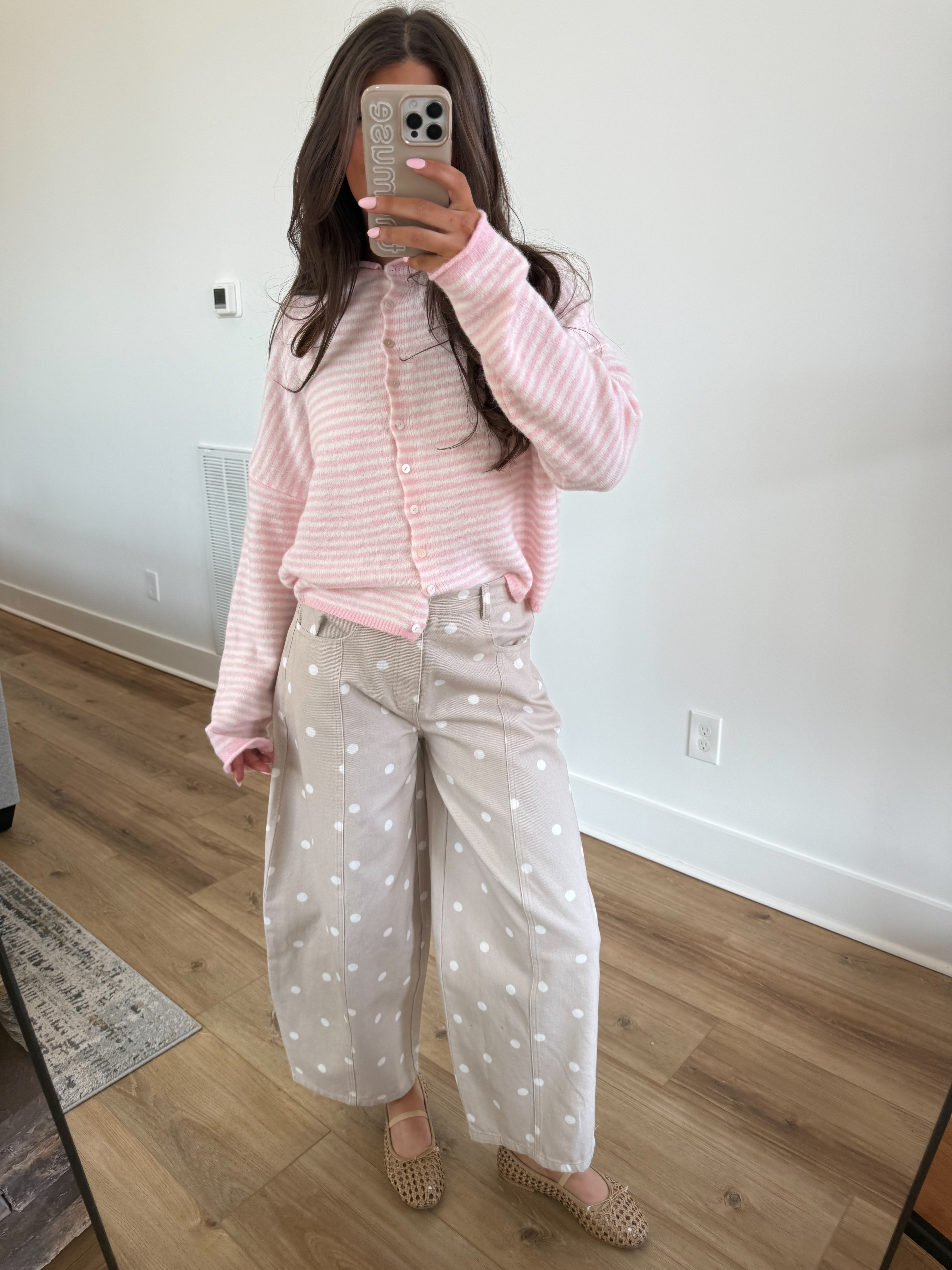 The Polly Barrel Jean (Tan/White)