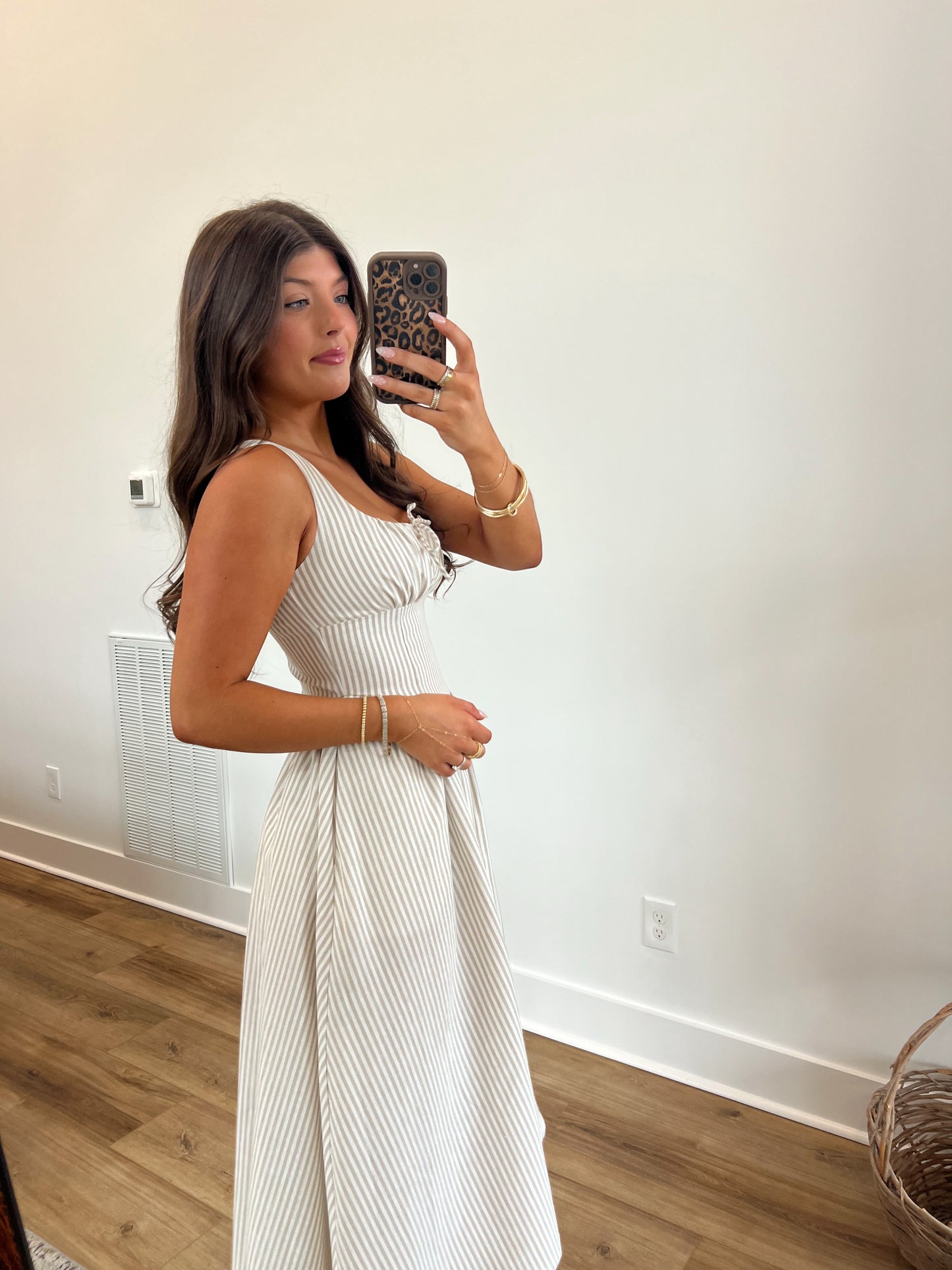 Coastal Stripes Midi Dress