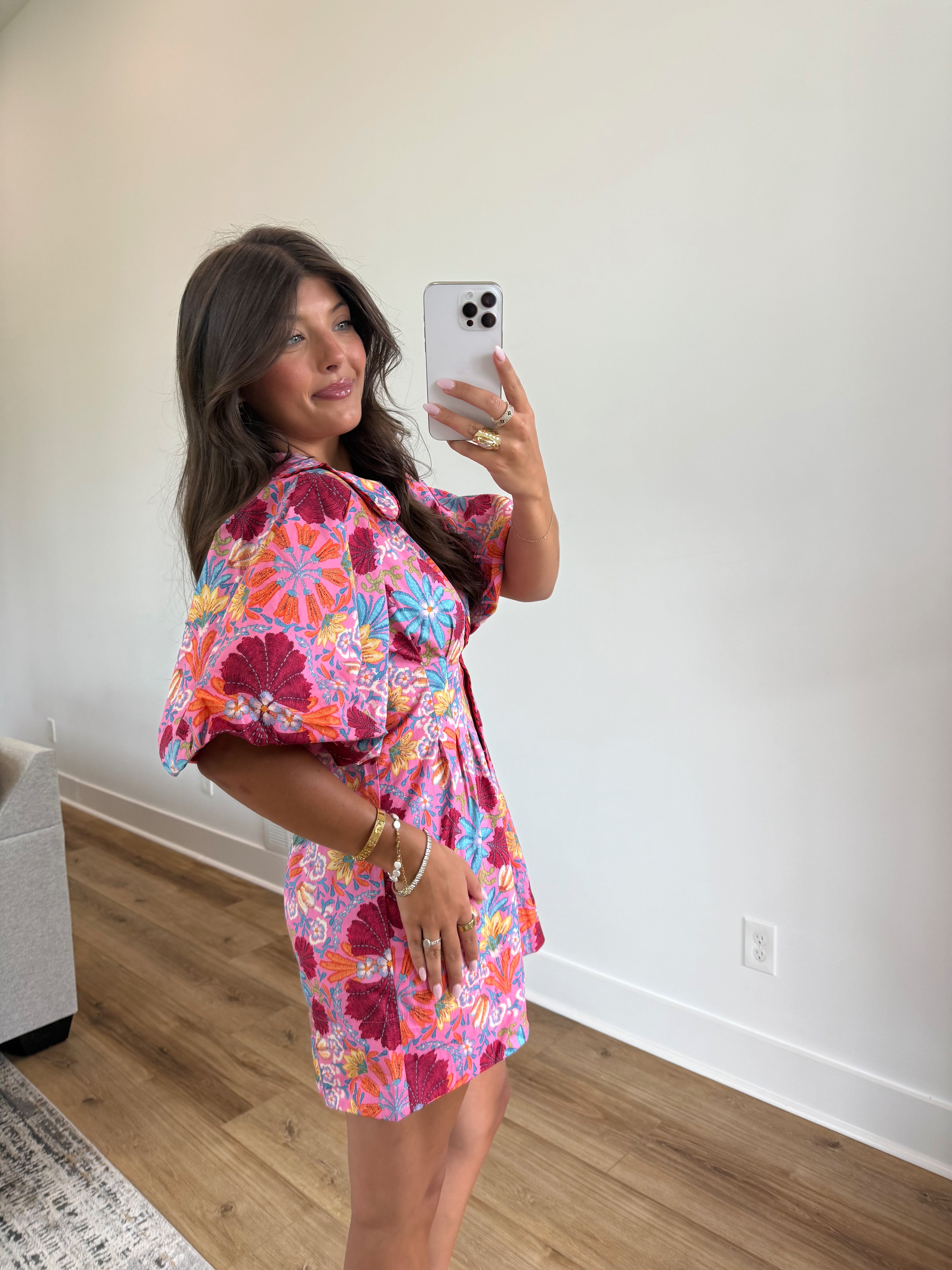 Summer Bloom Collared Mini Dress