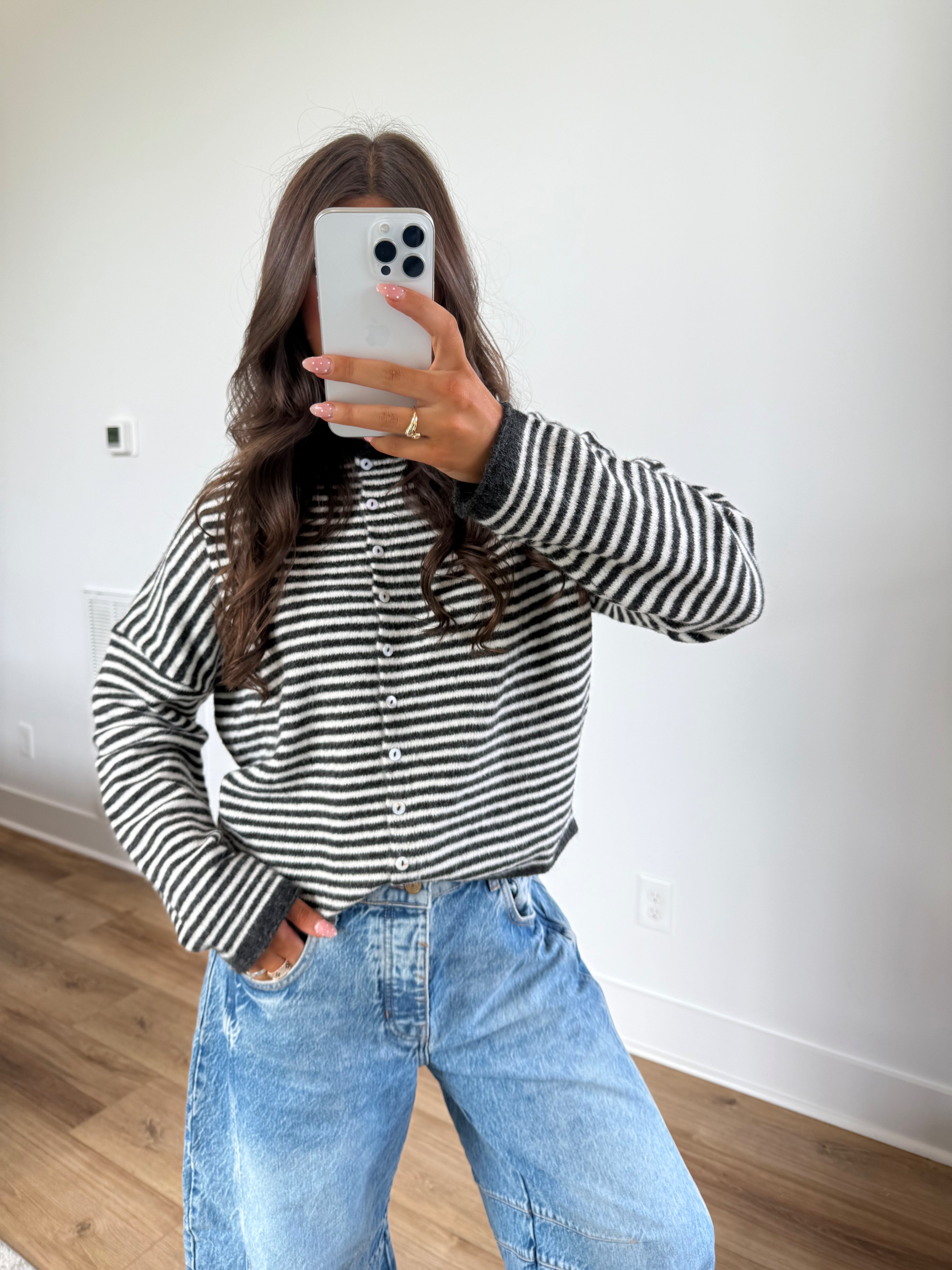 Best Dress Cardigan (Black Stripes)