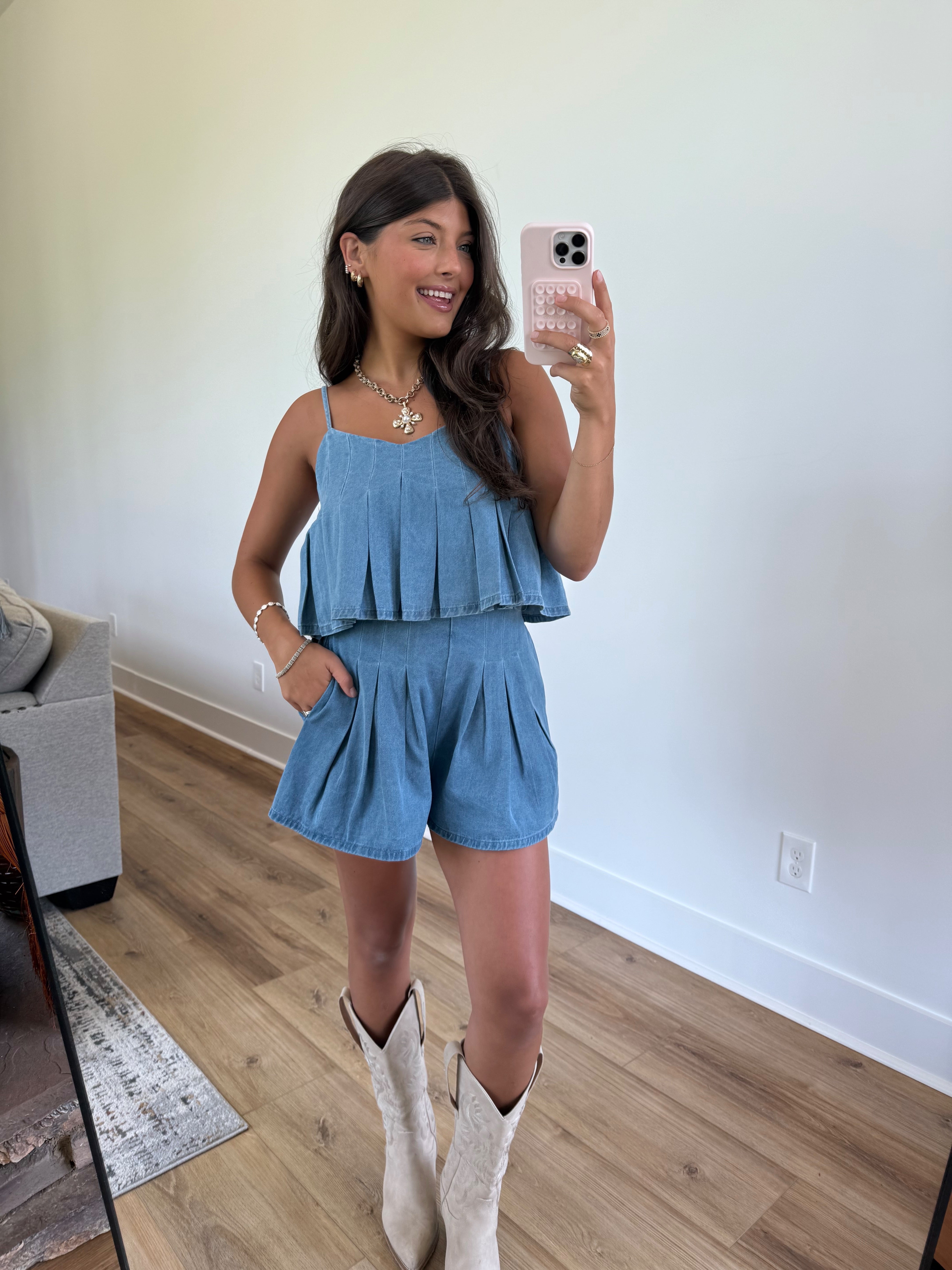 The Pleated Edit Shorts Set