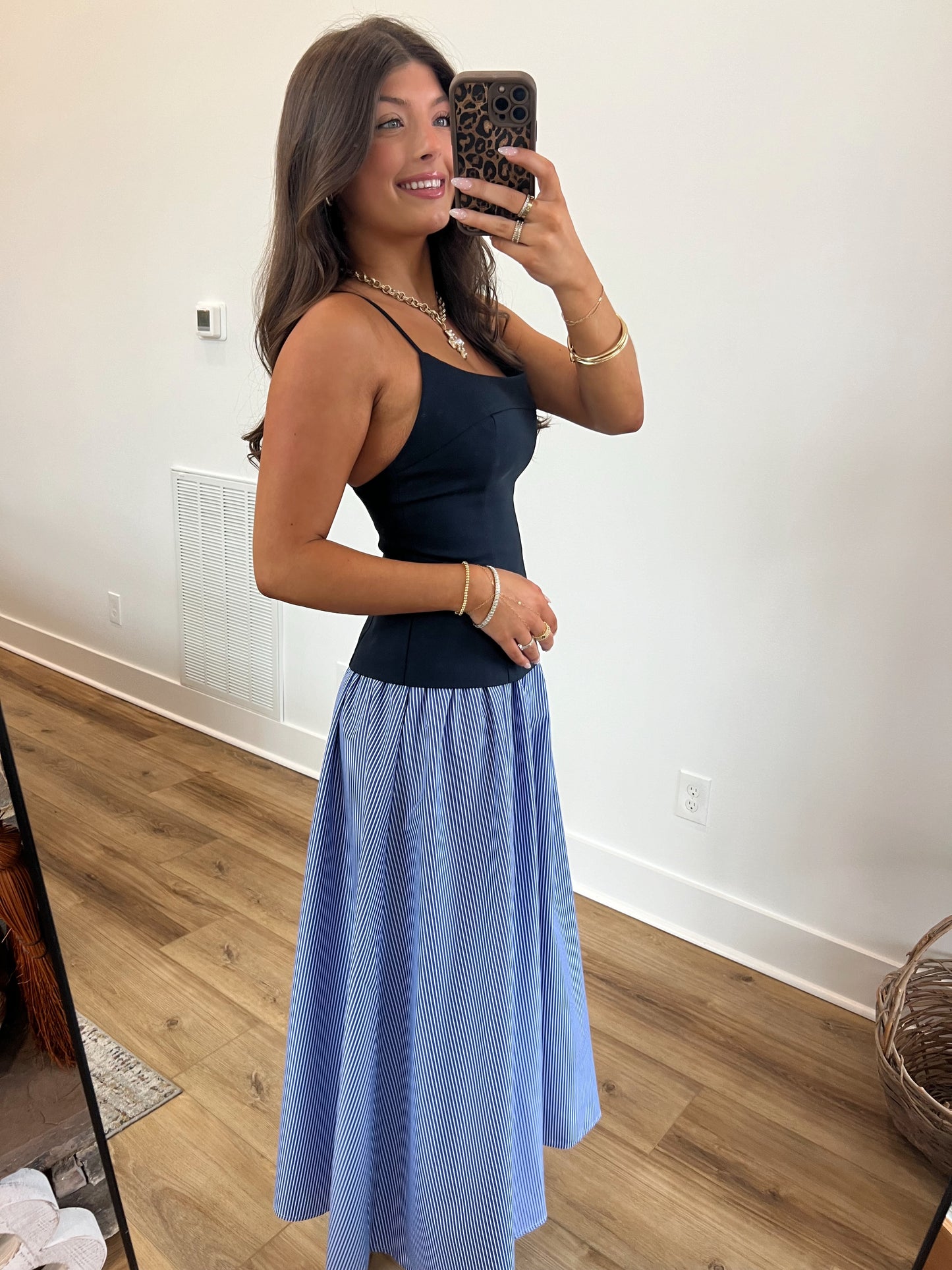 Blue Stripes Maxi Dress