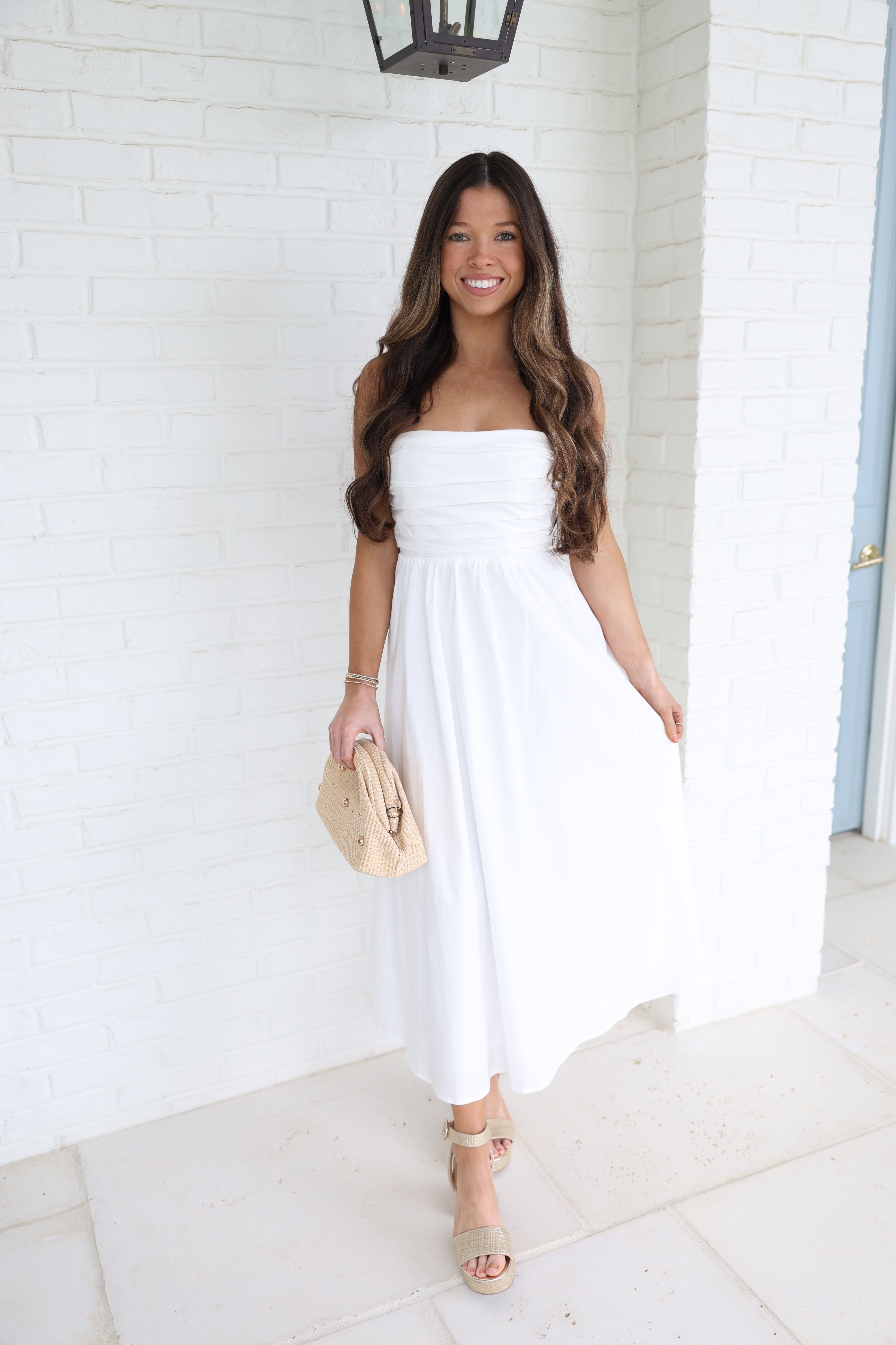 The Nantucket Strapless Dress (White)