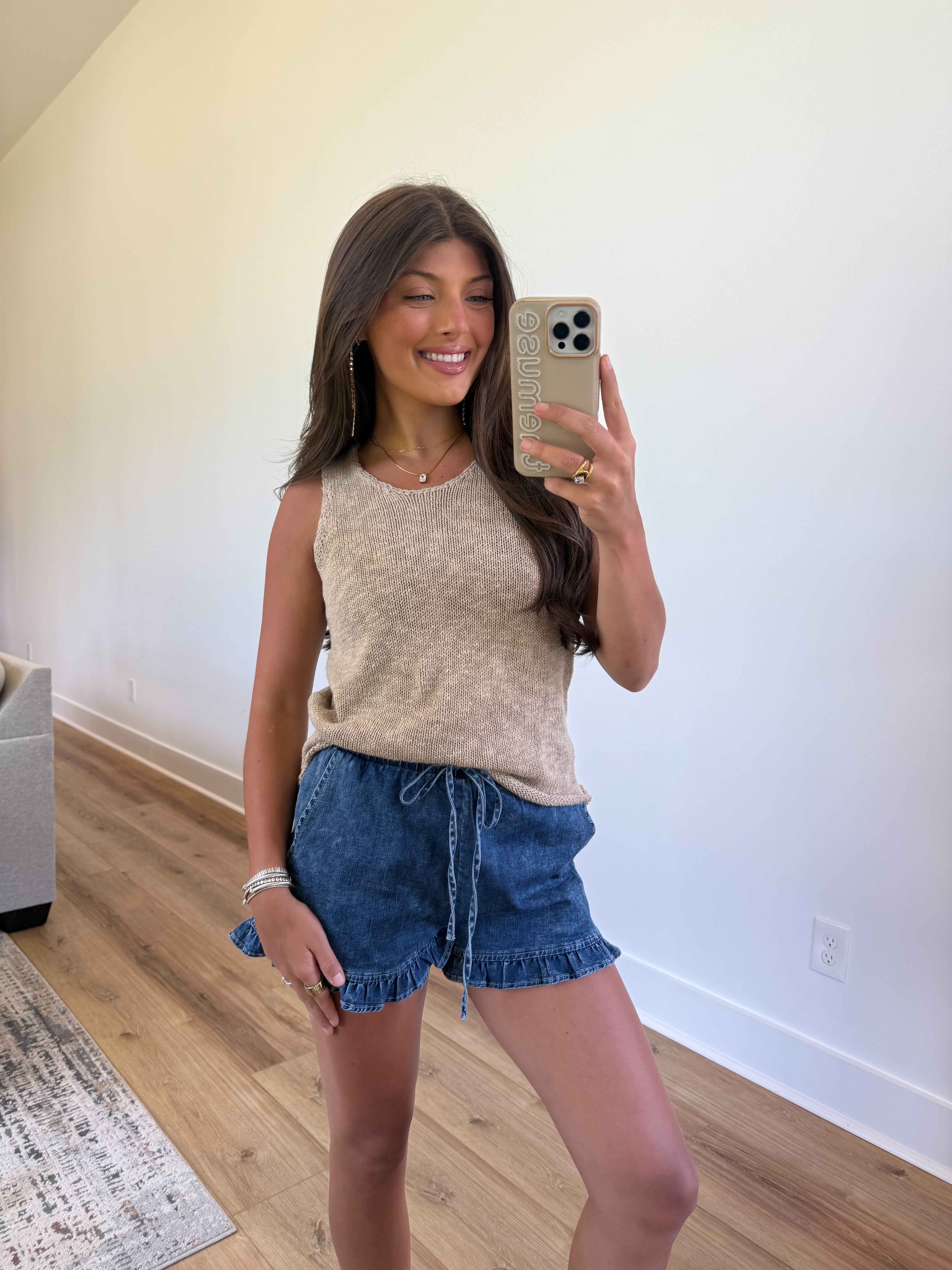 Summer Knit Tank (Tan)