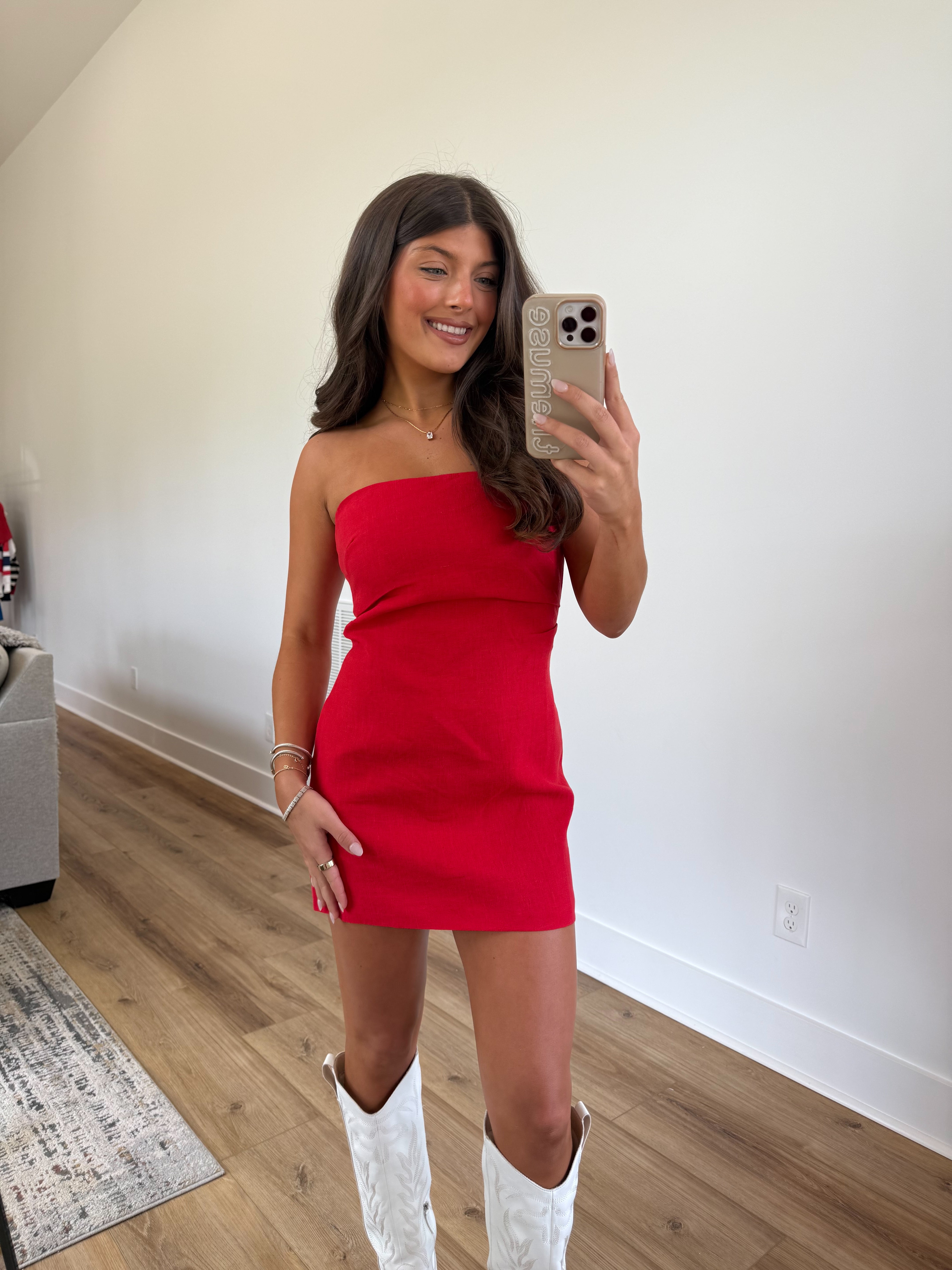 Red Linen Dress