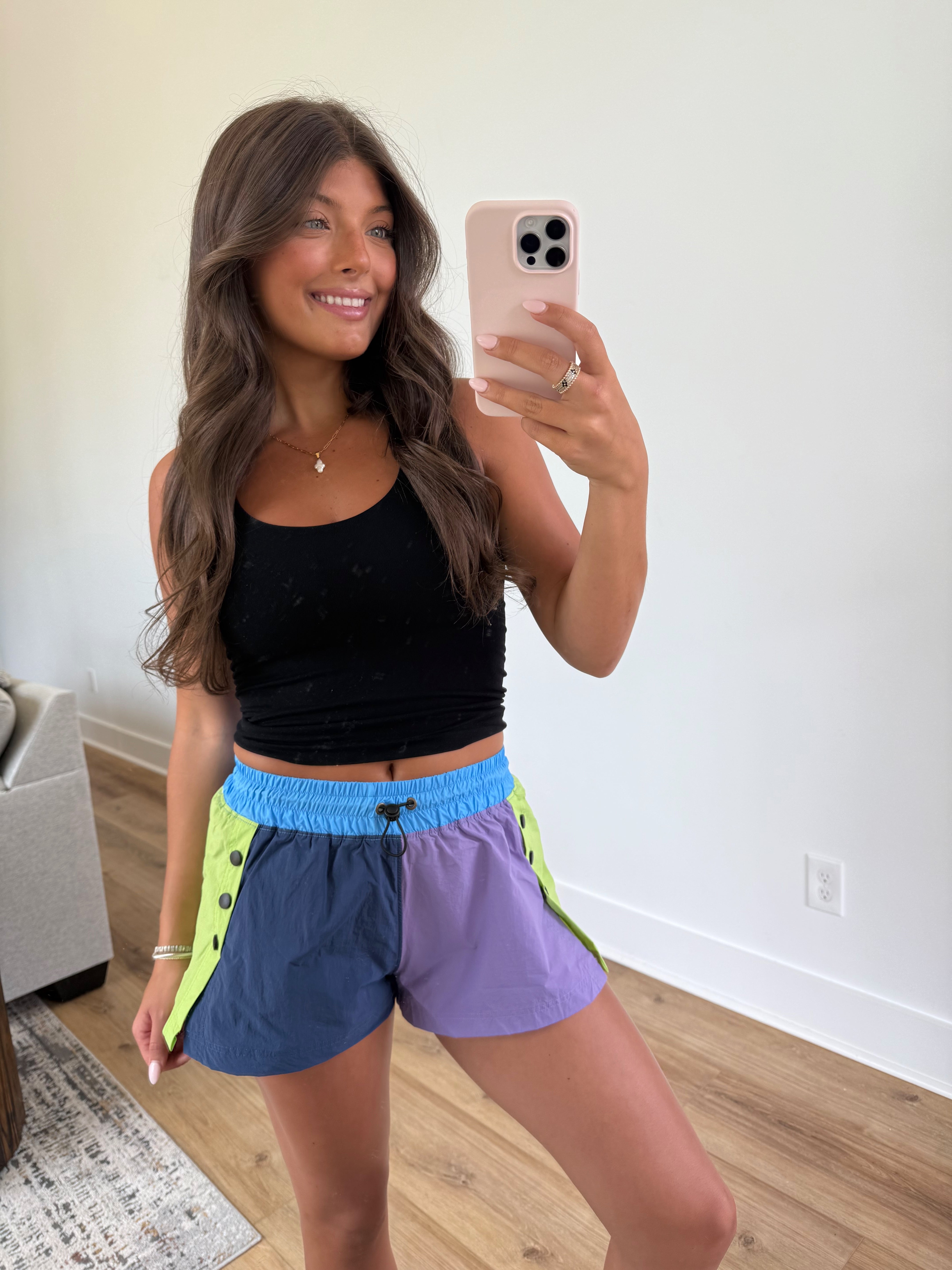Neon Color Block Shorts
