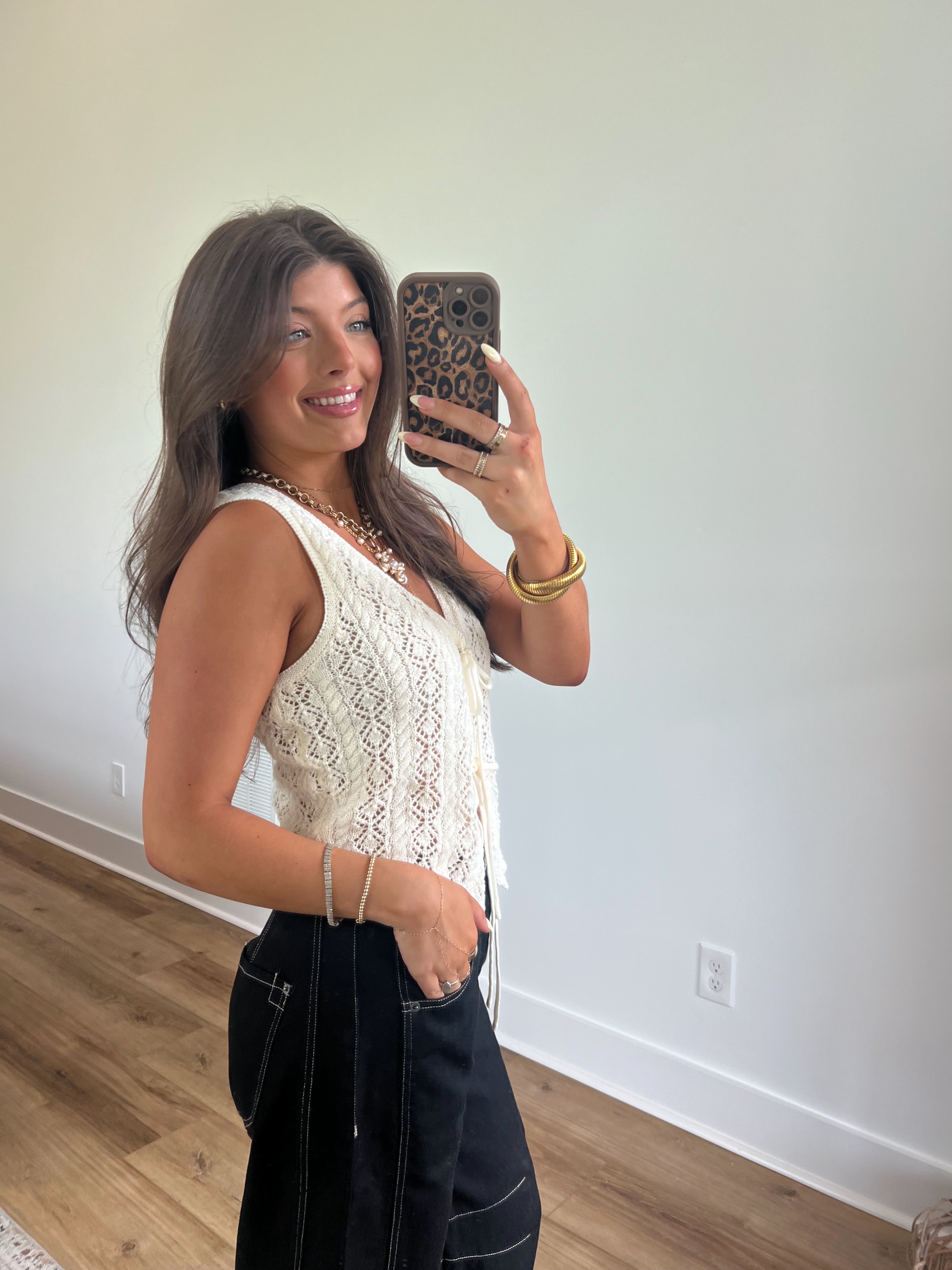 Ella Crochet Tank (Cream)