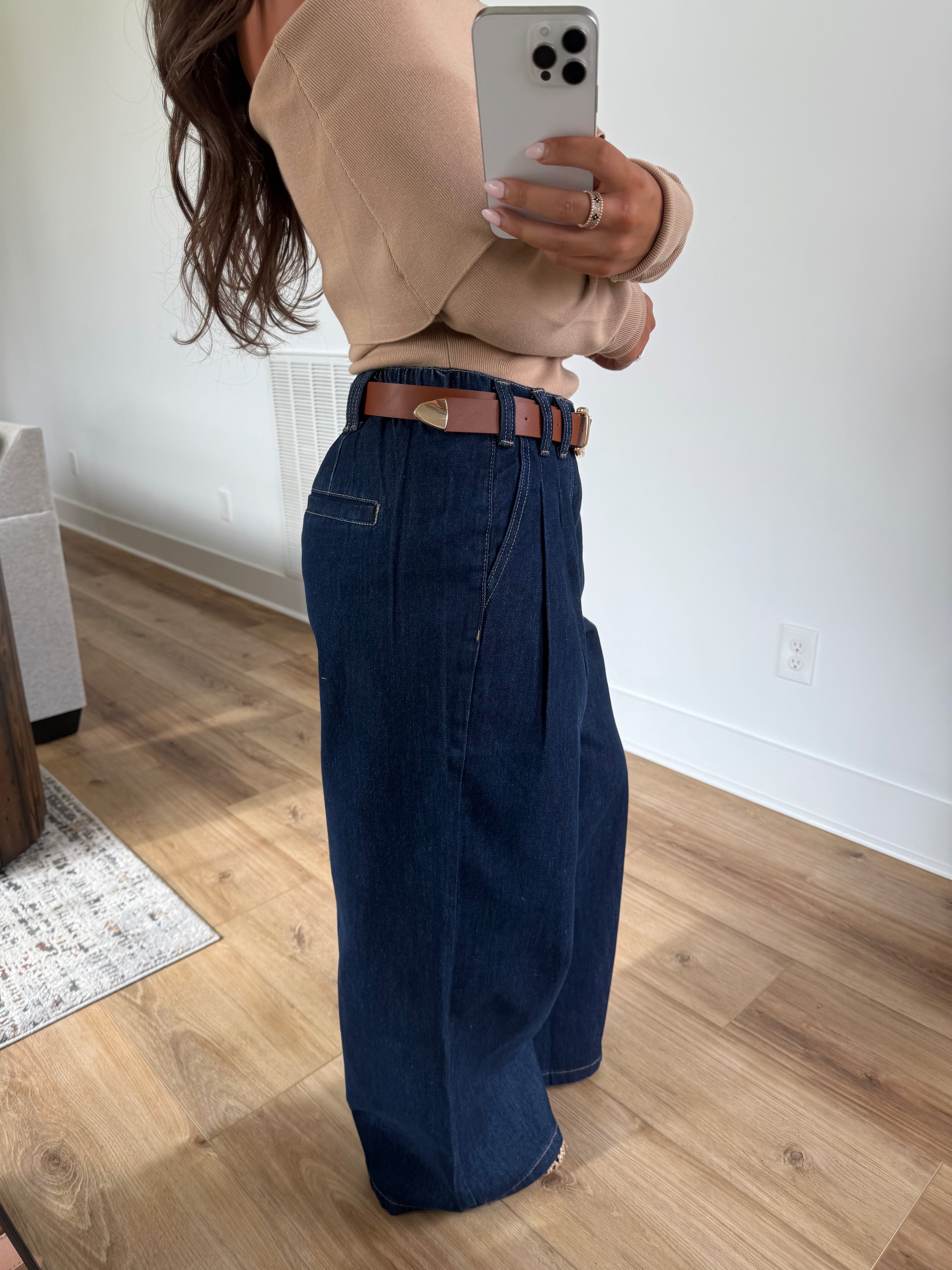 Dark Denim Wide Leg Pant