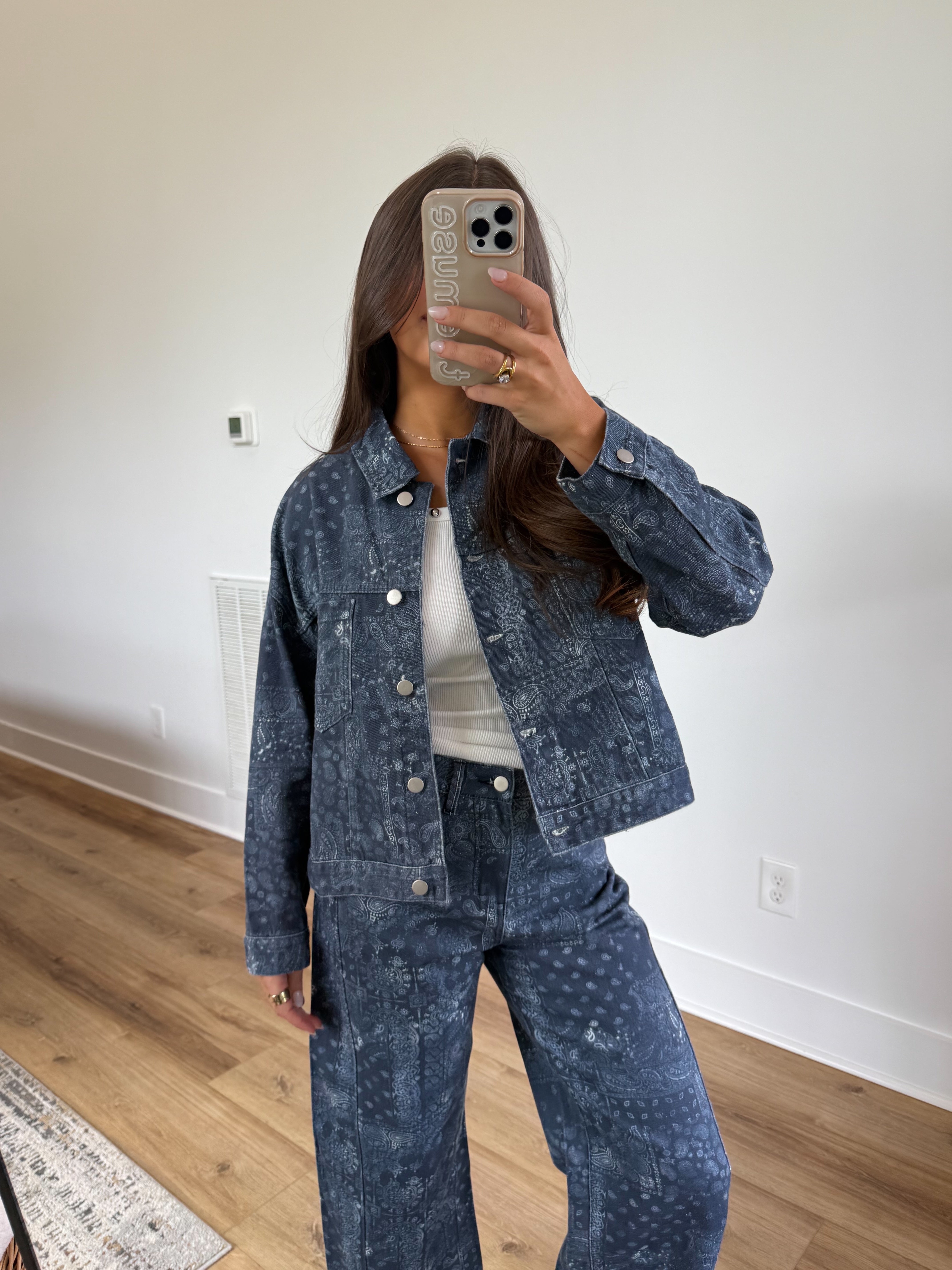 Paisley Denim Jacket (Blue)