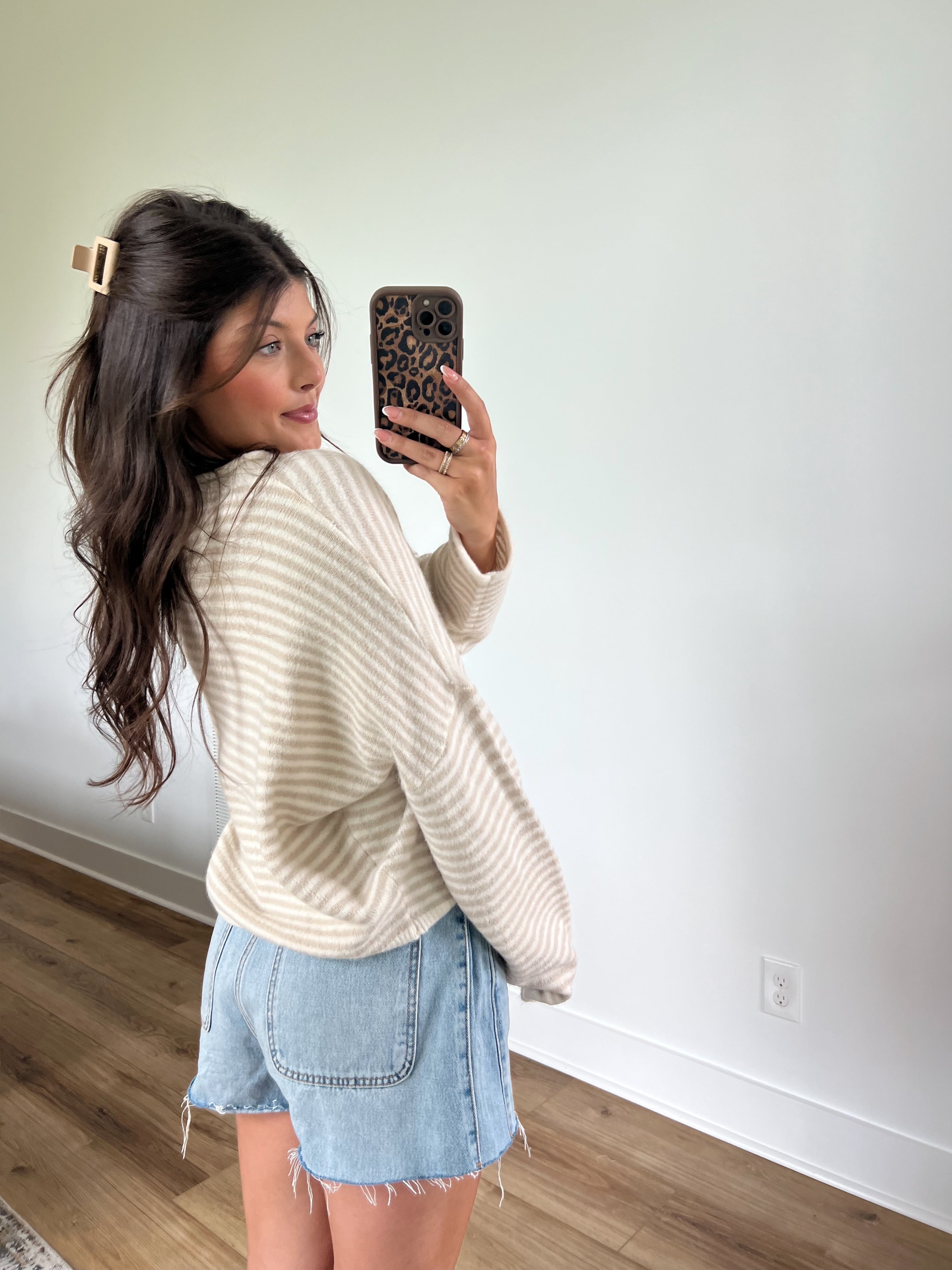 Best Dress Cardigan (Tan Stripes)