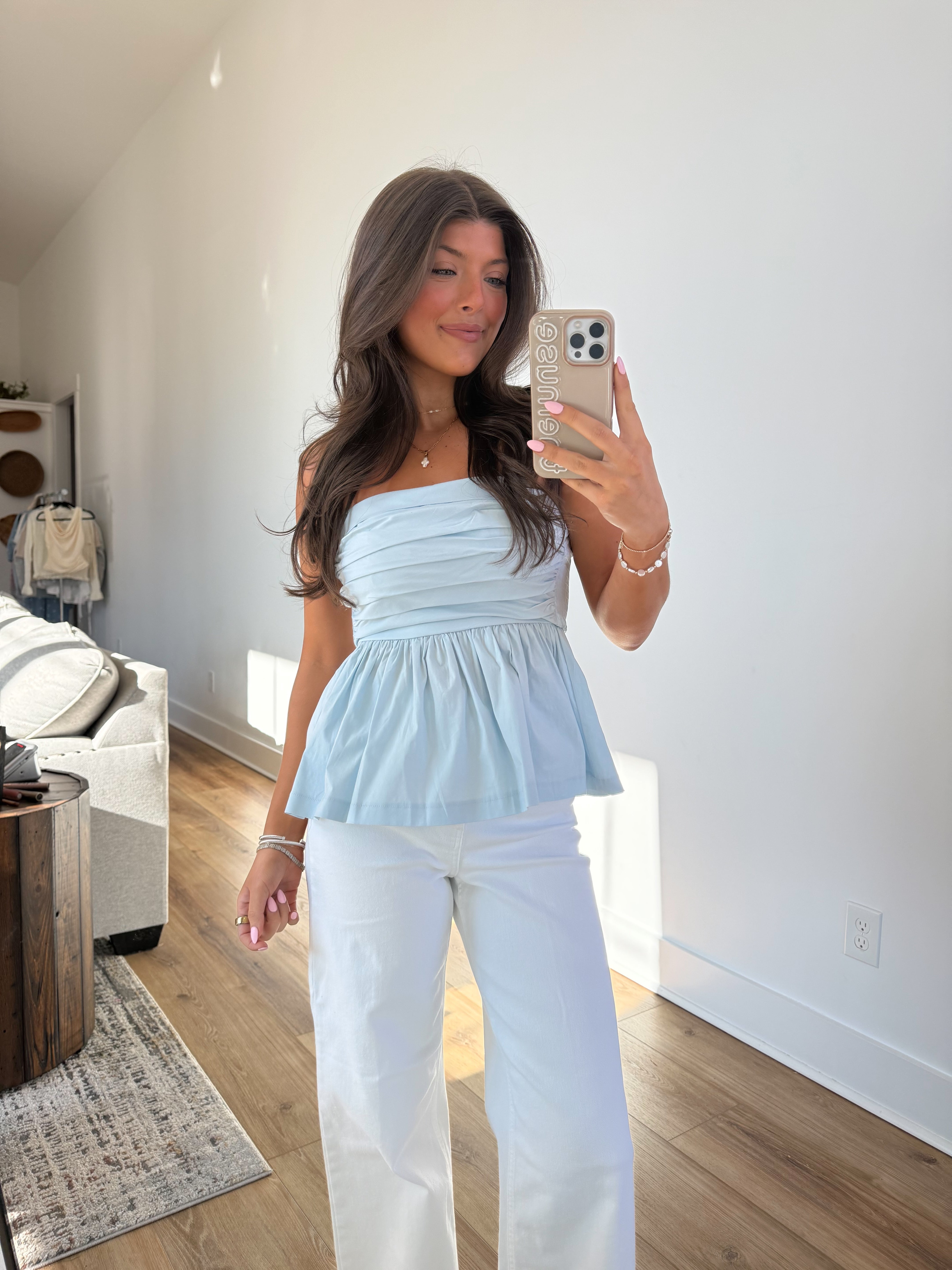 The Nantucket Strapless Top (Sky Blue)