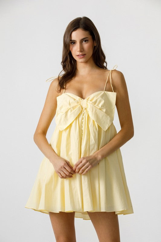 Yellow Darling Bow Mini Dress