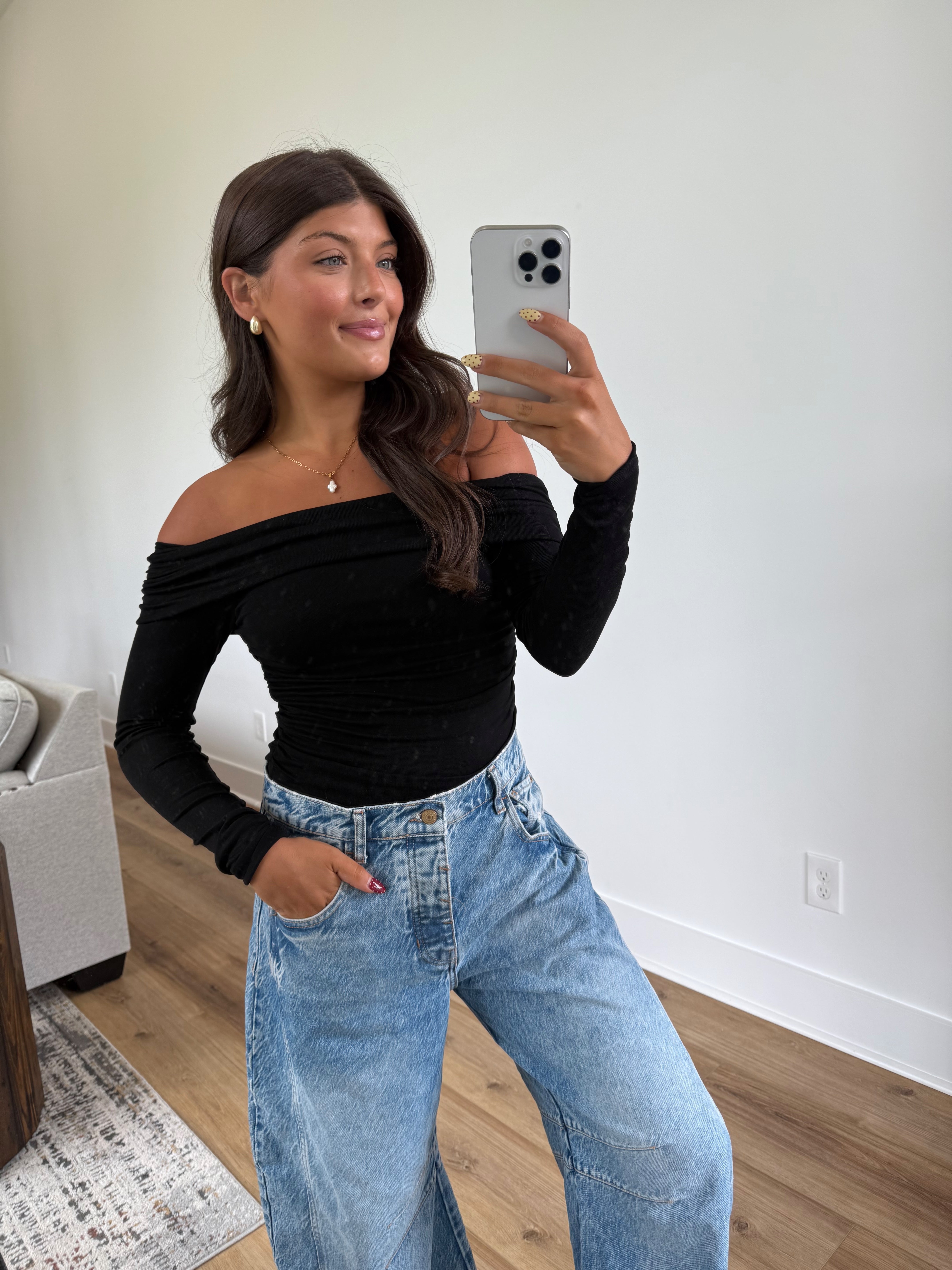Black Off The Shoulder Bodysuit