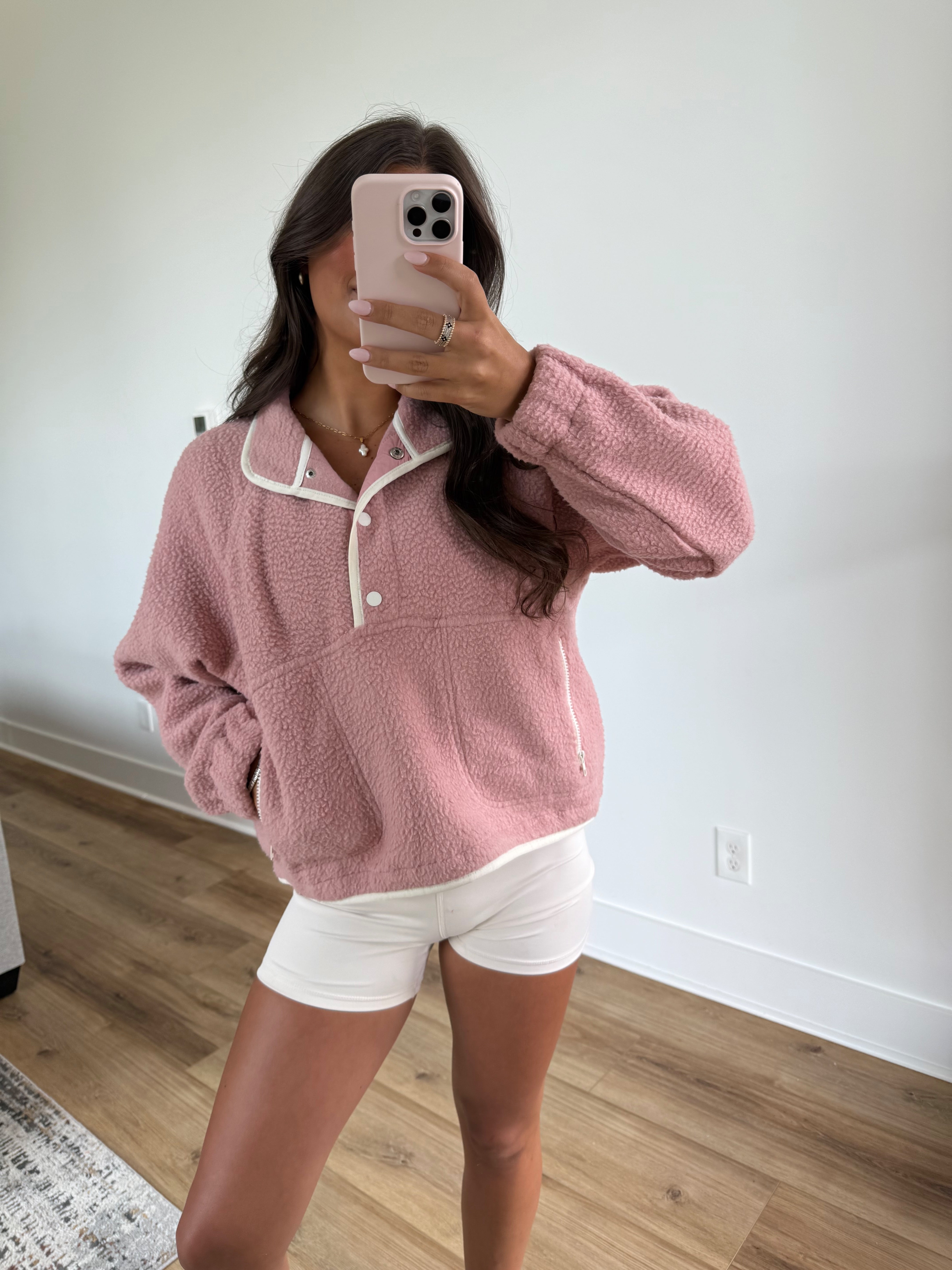 Cloud Nine Pullover (Pink/White)