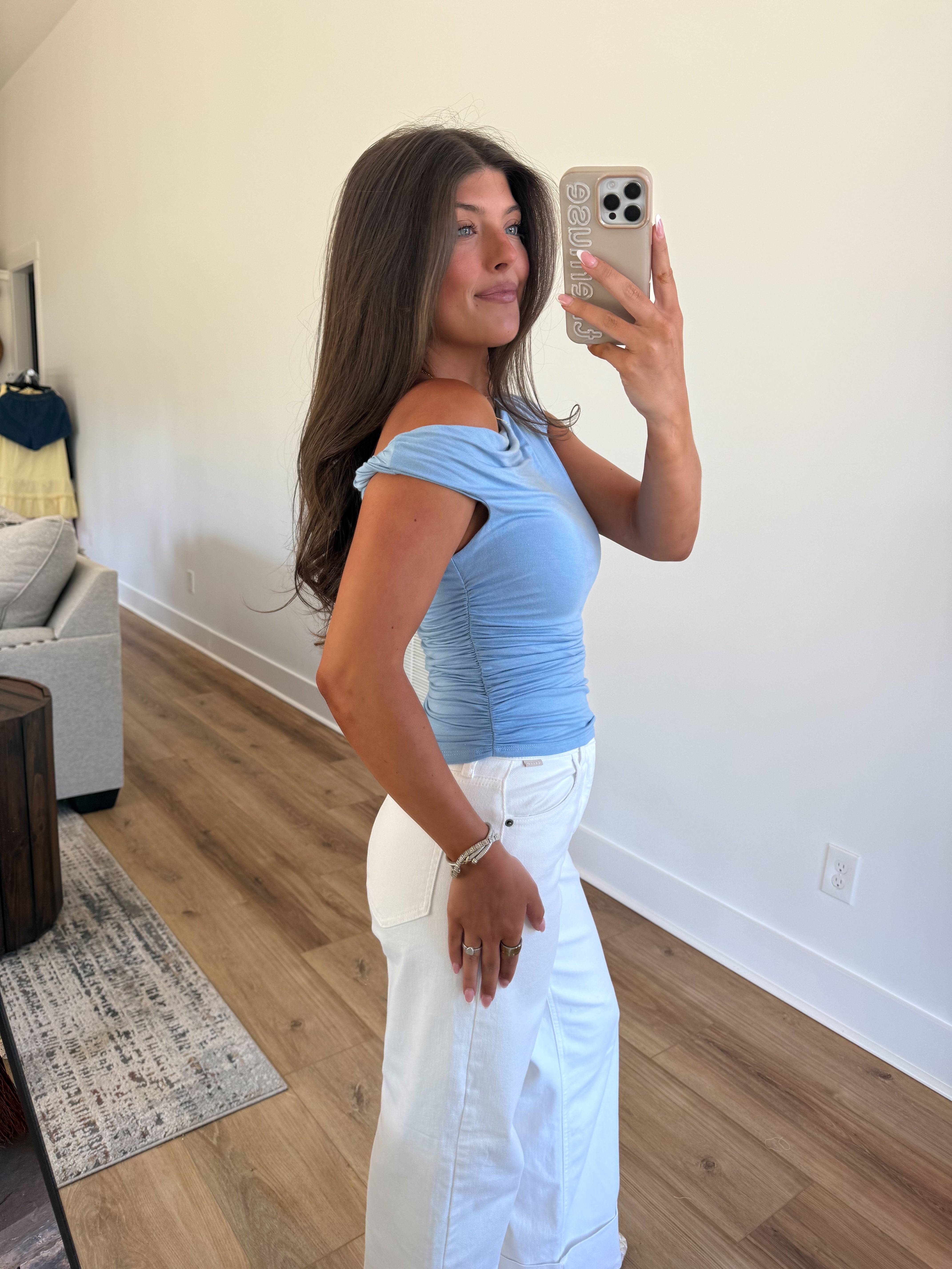 Slate Blue Fitted Top