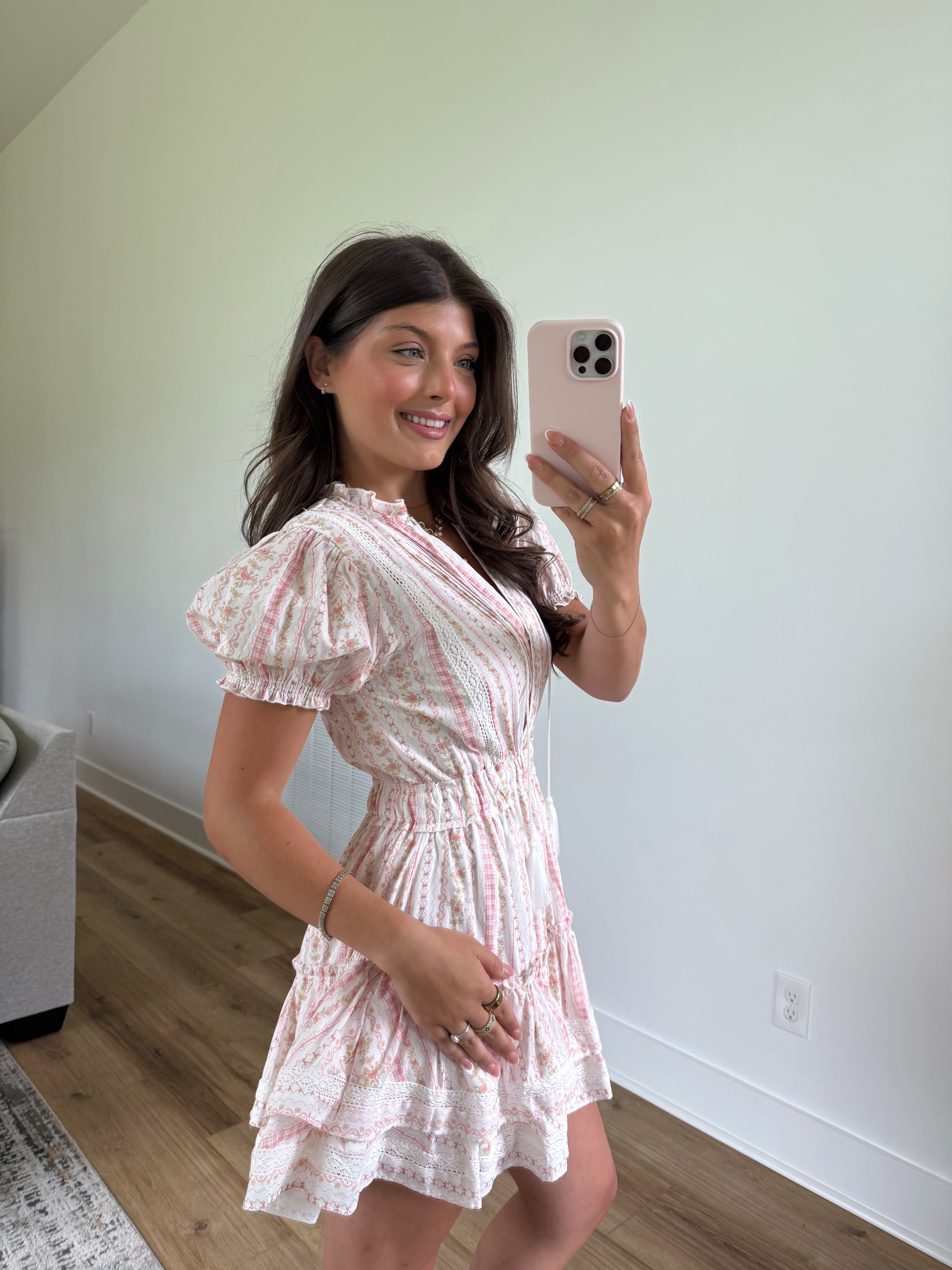 Krissy Pink Fancy Mini Dress