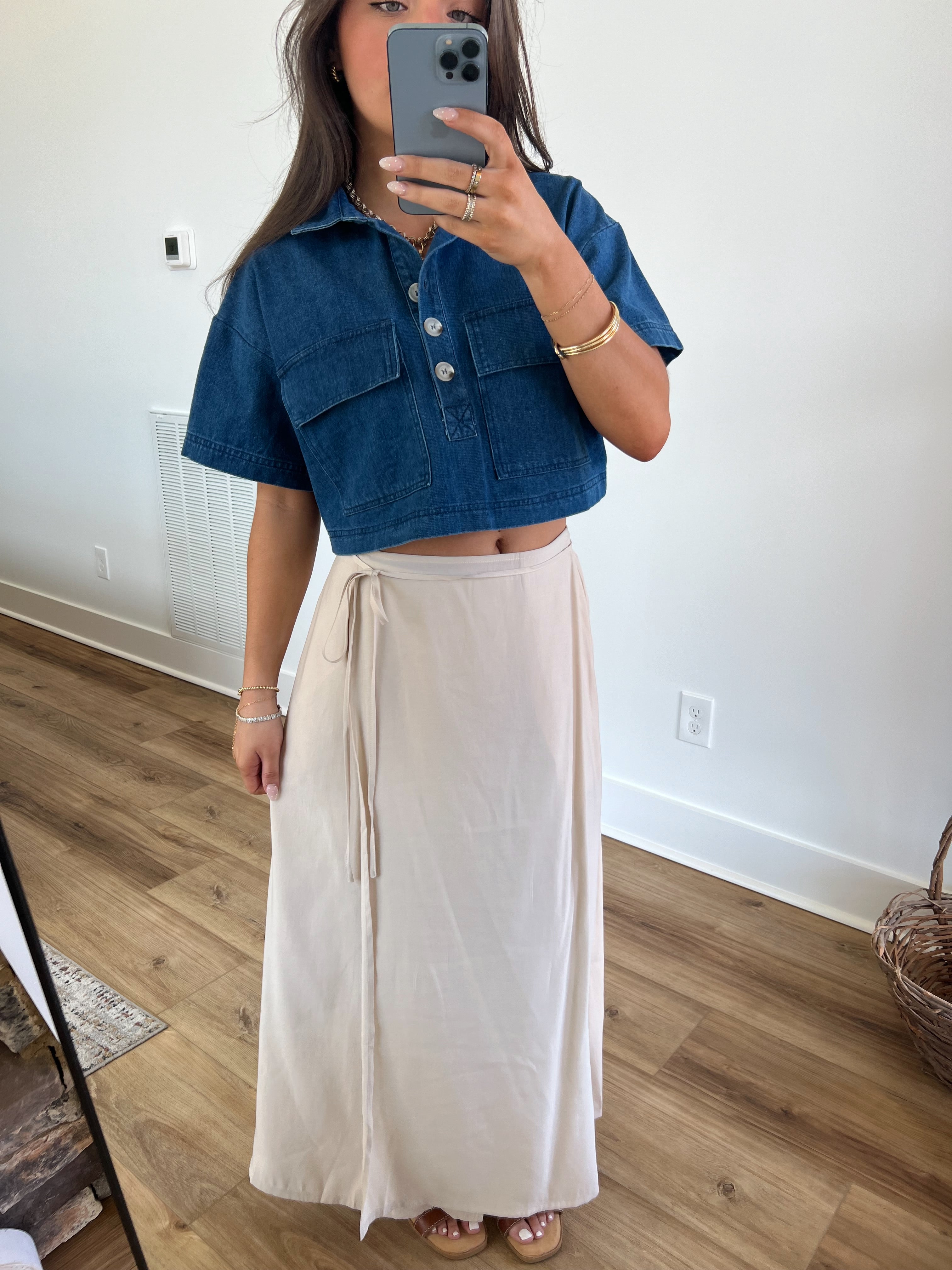 Beige Wrap Skirt