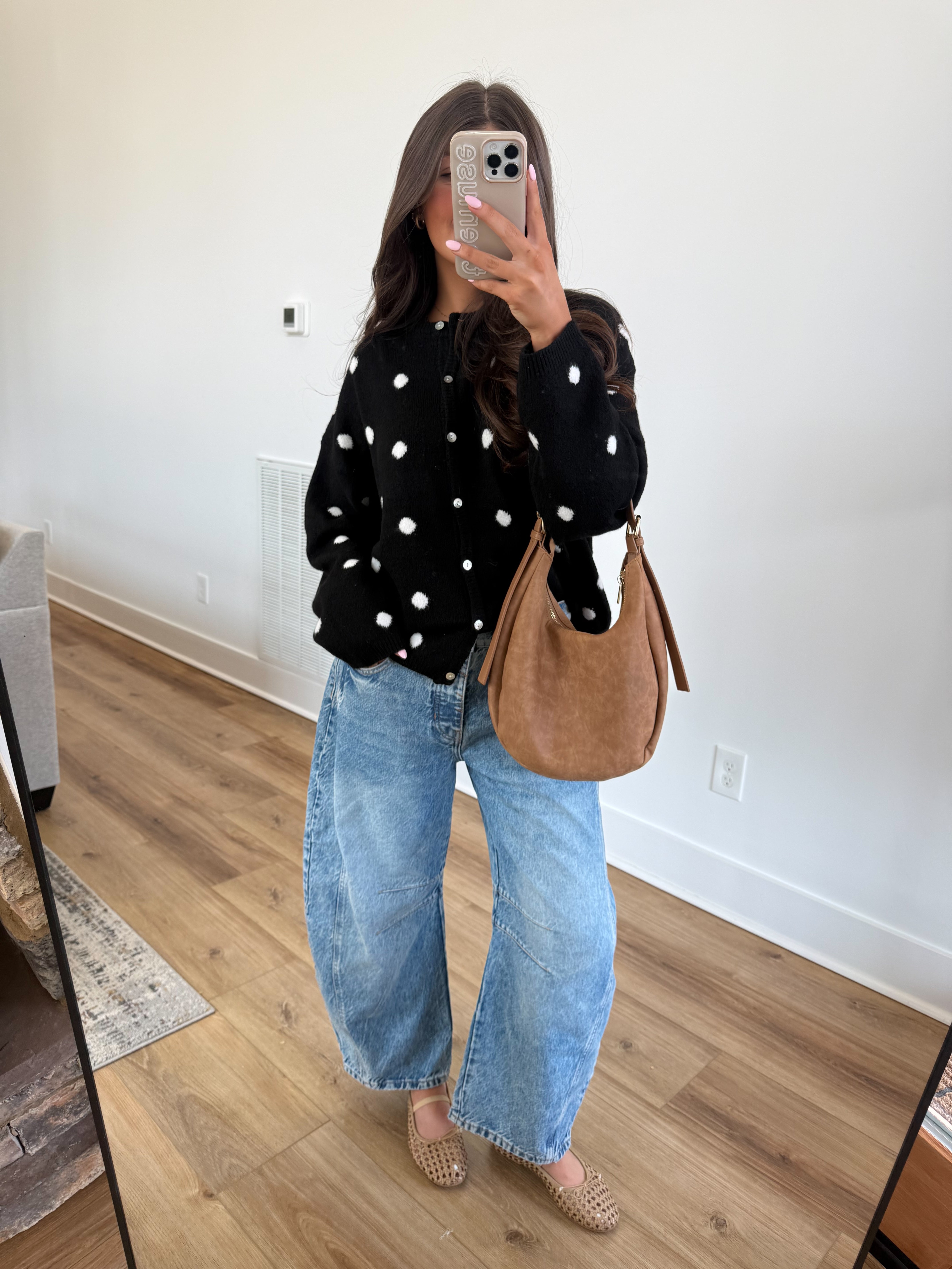 The Noelle Dot Cardi (Black)