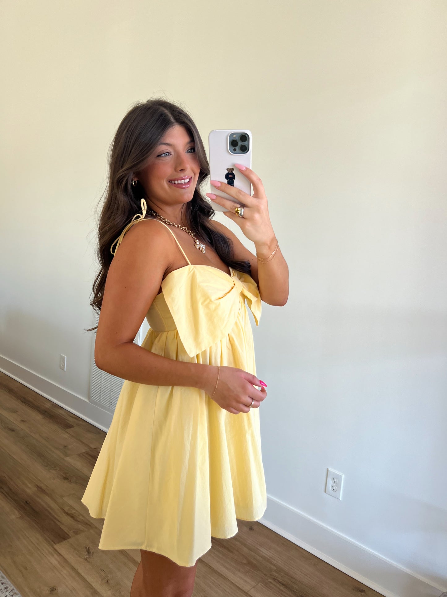 Yellow Darling Bow Mini Dress
