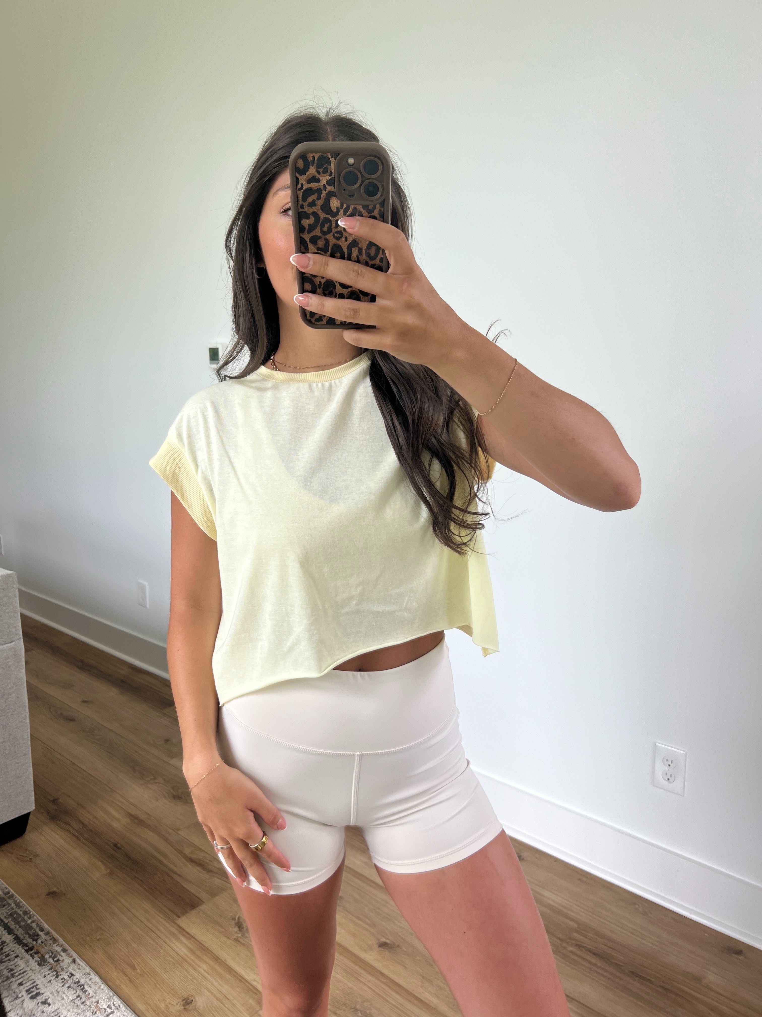 Yellow Back Cut Out Tee