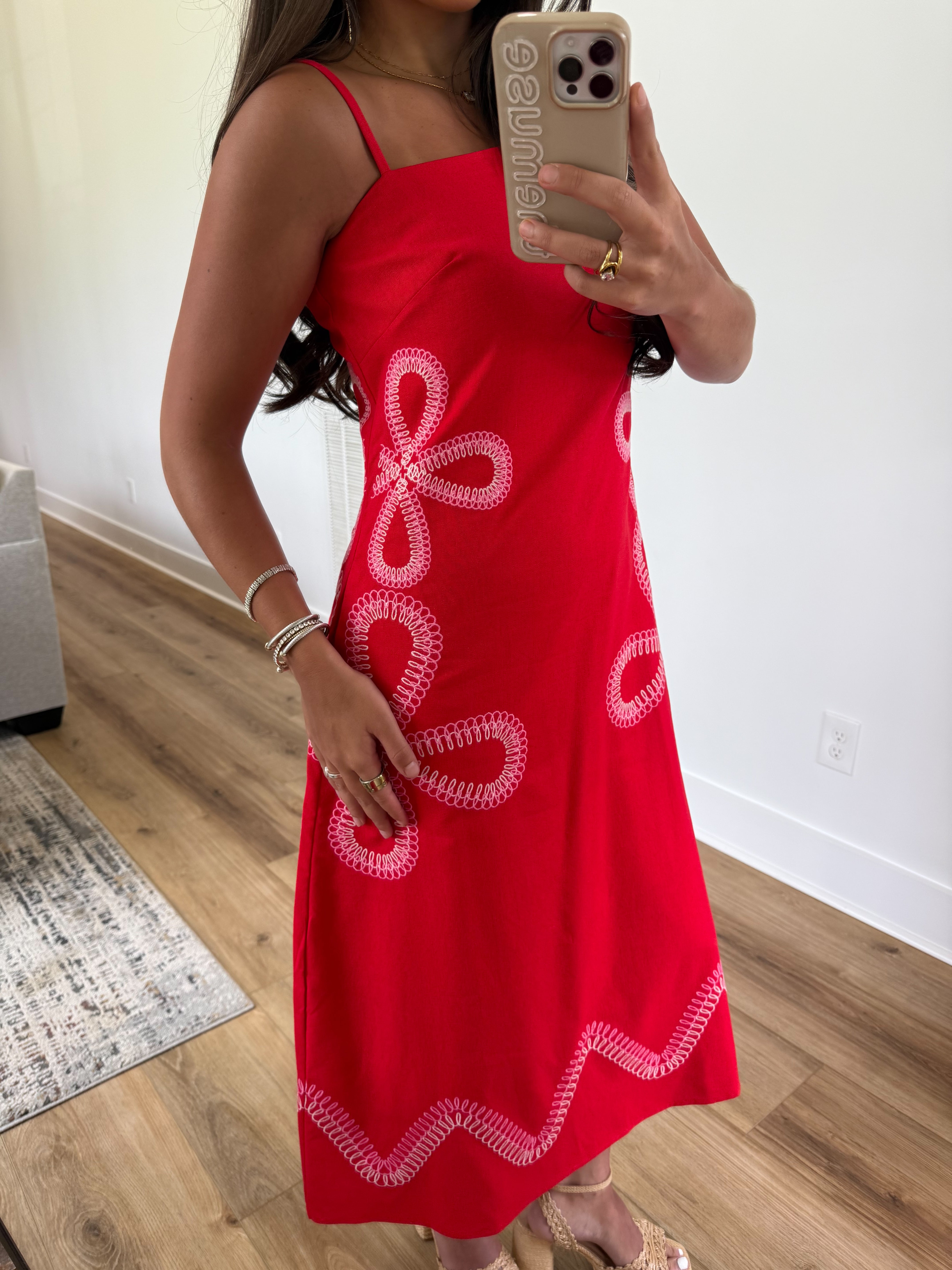Summer Cherry Midi Dress