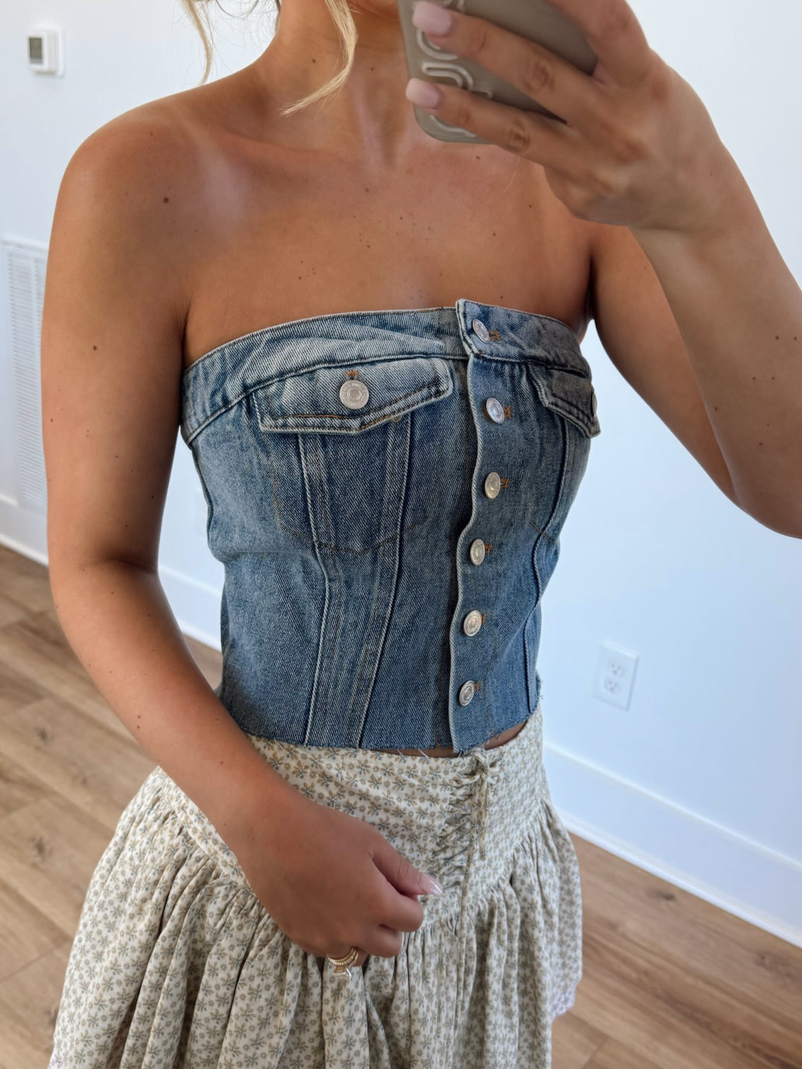 Buttoned Up Denim Top