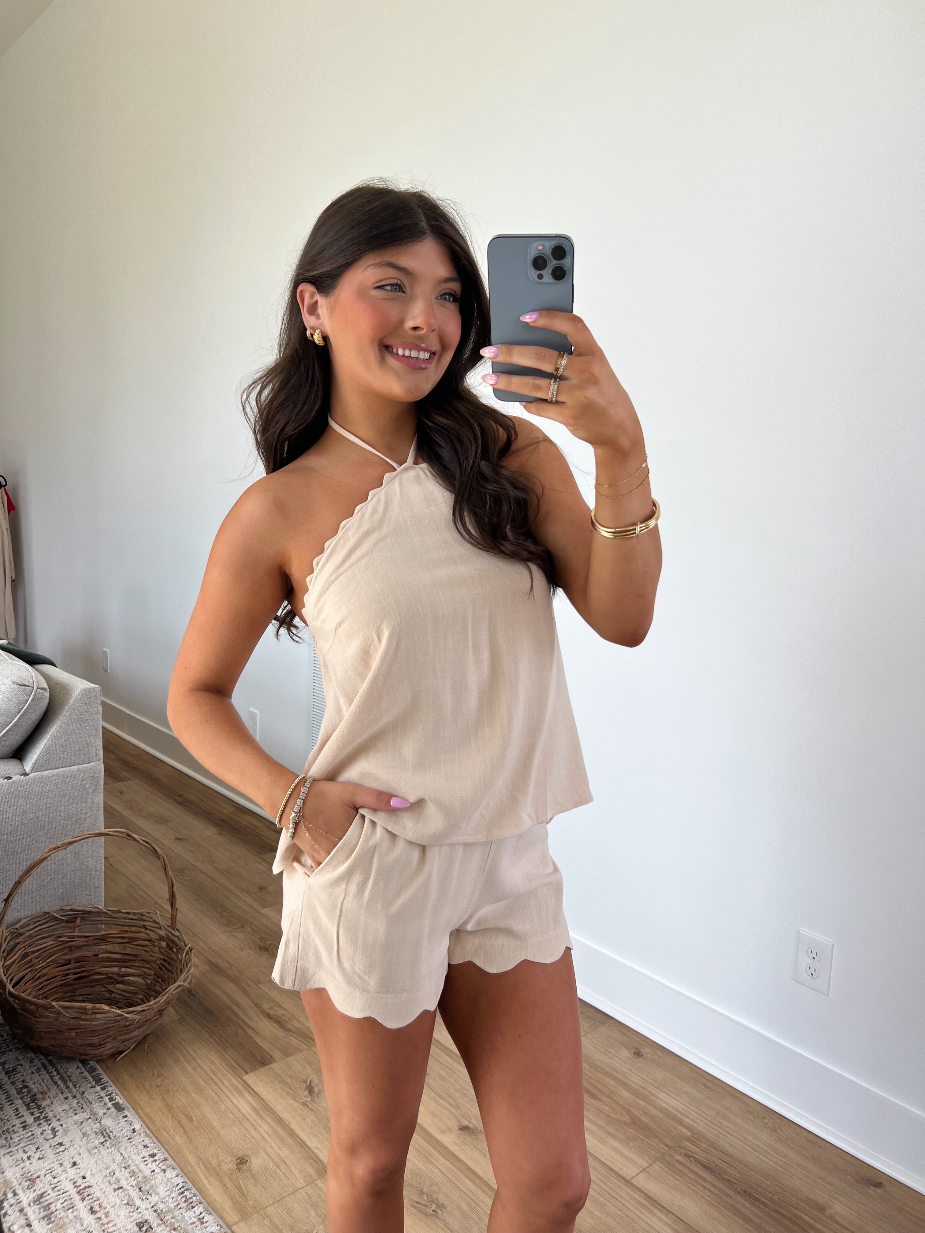 Skye Scallop Shorts Set