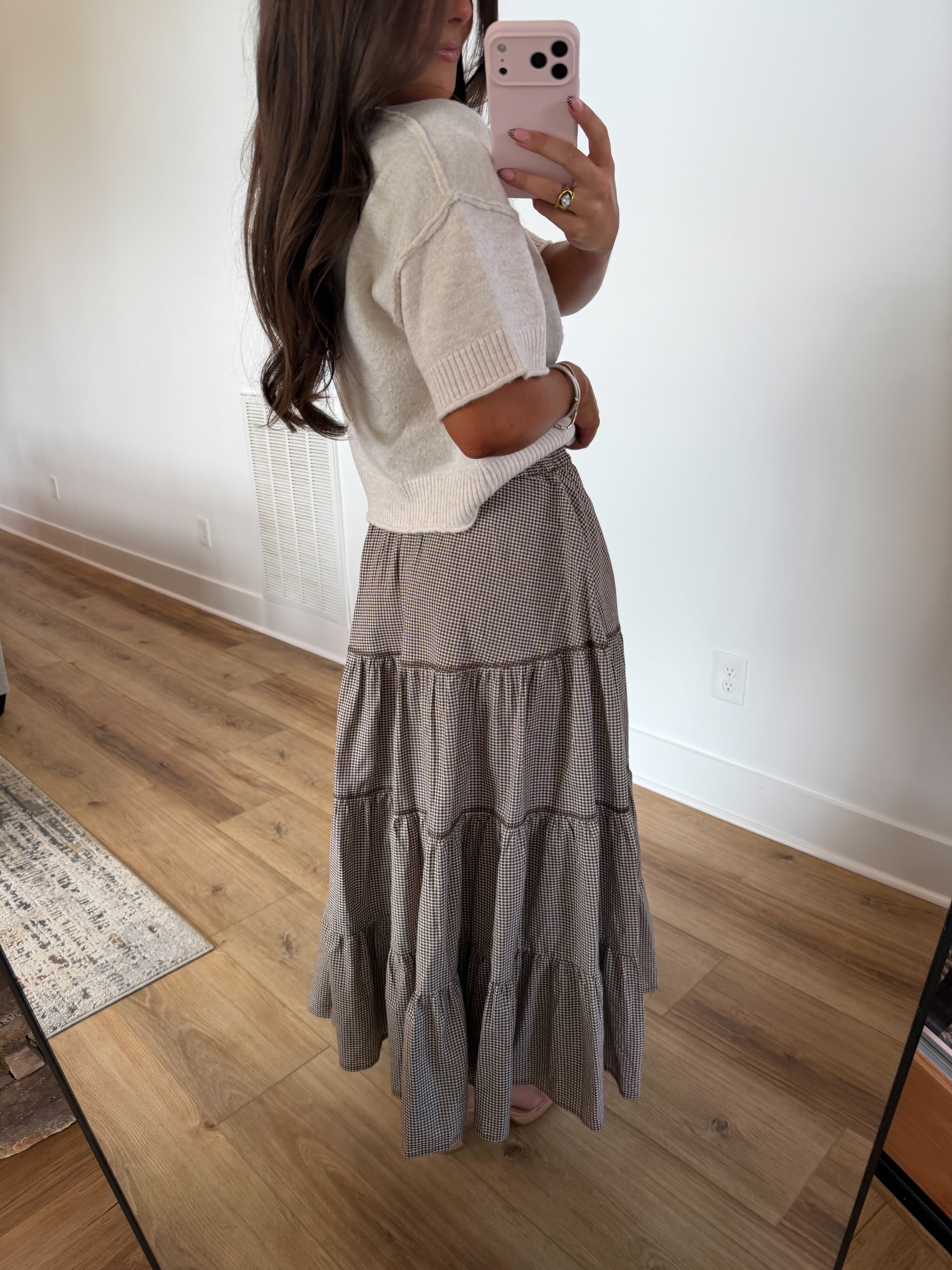 Milli Gingham Midi Skirt