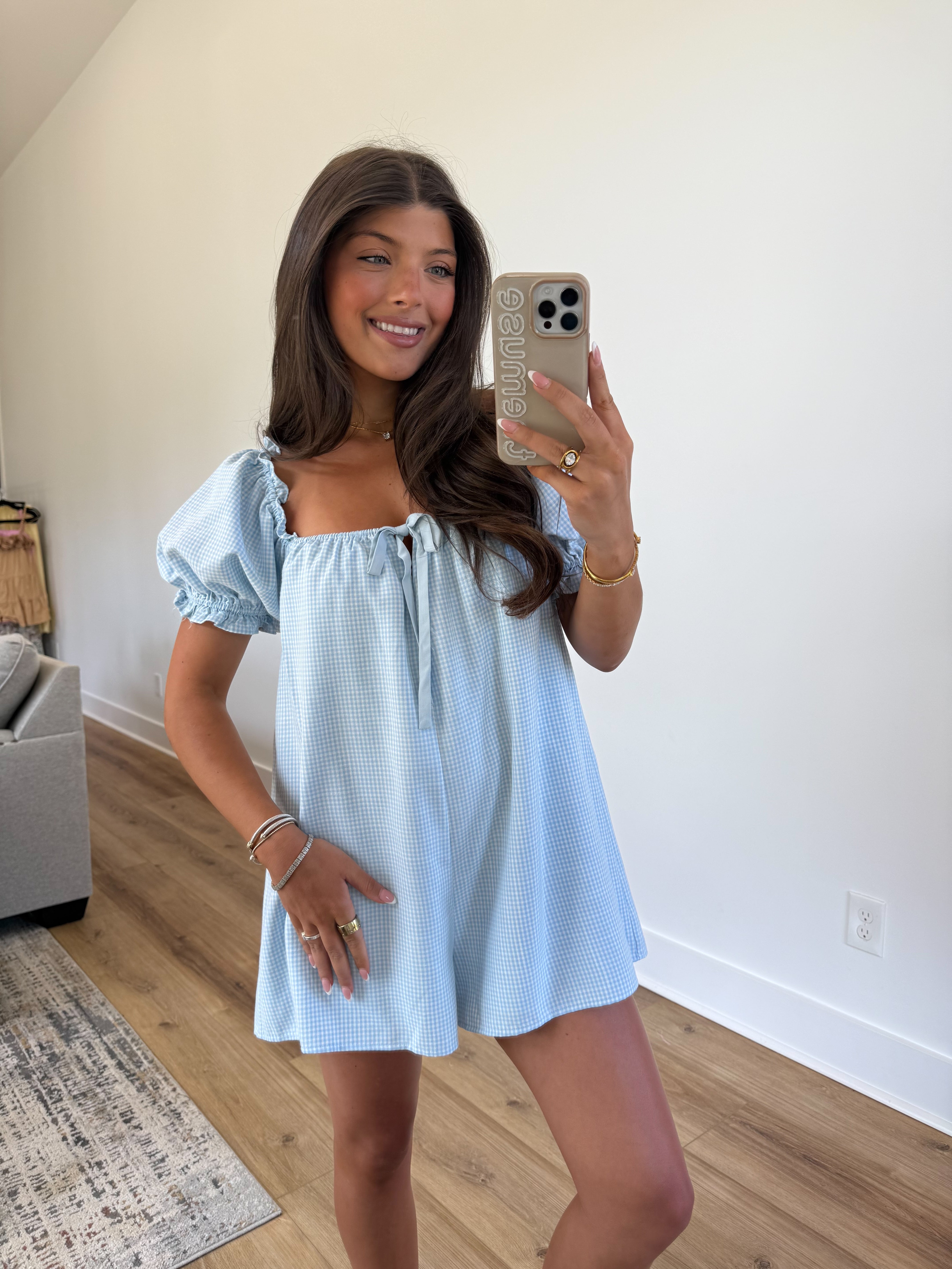 Baby Blue Gingham Romper (PRE-ORDER (1-2 weeks)/ Restock)