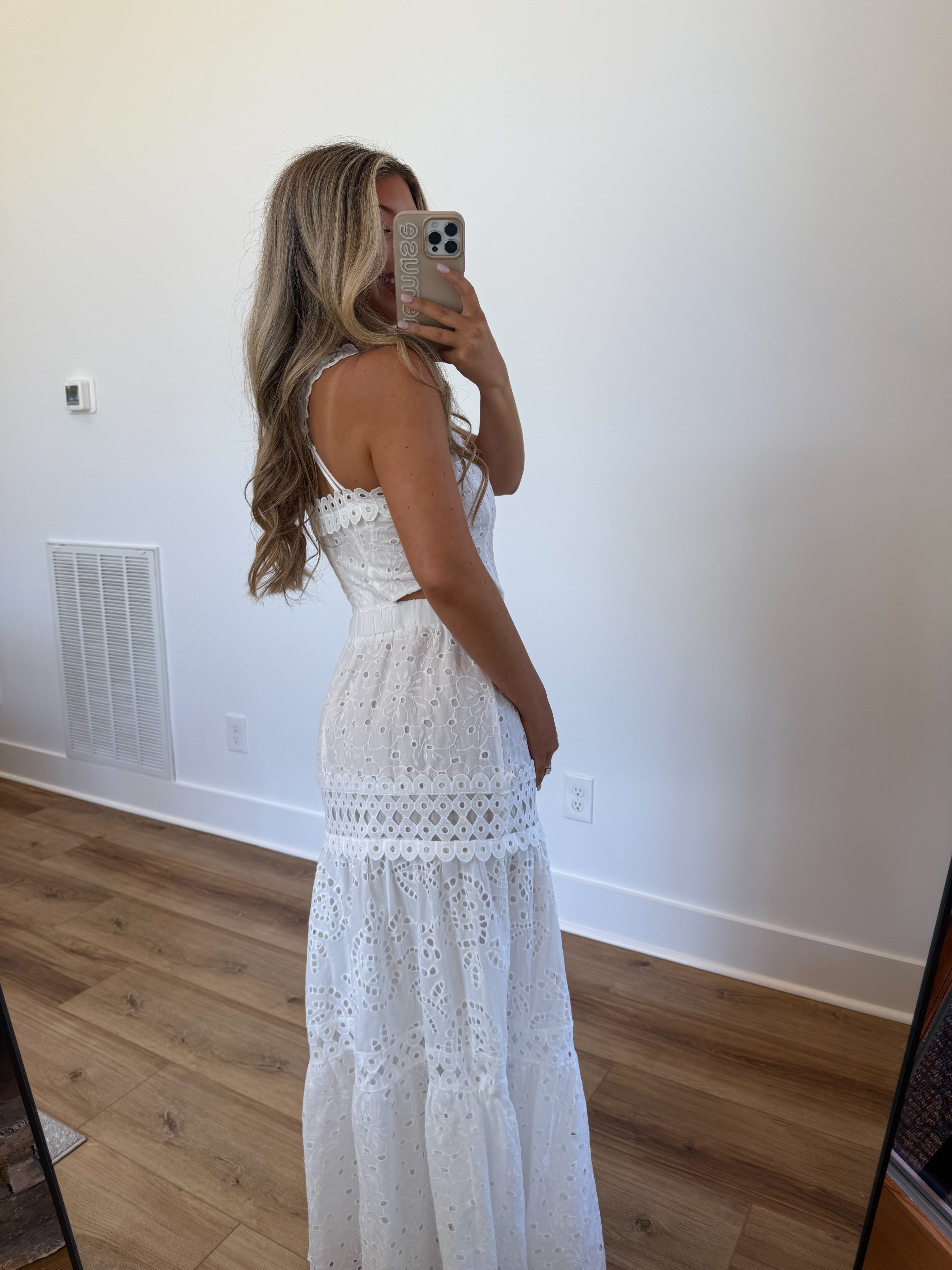 Eyelet Twirl Maxi Dress