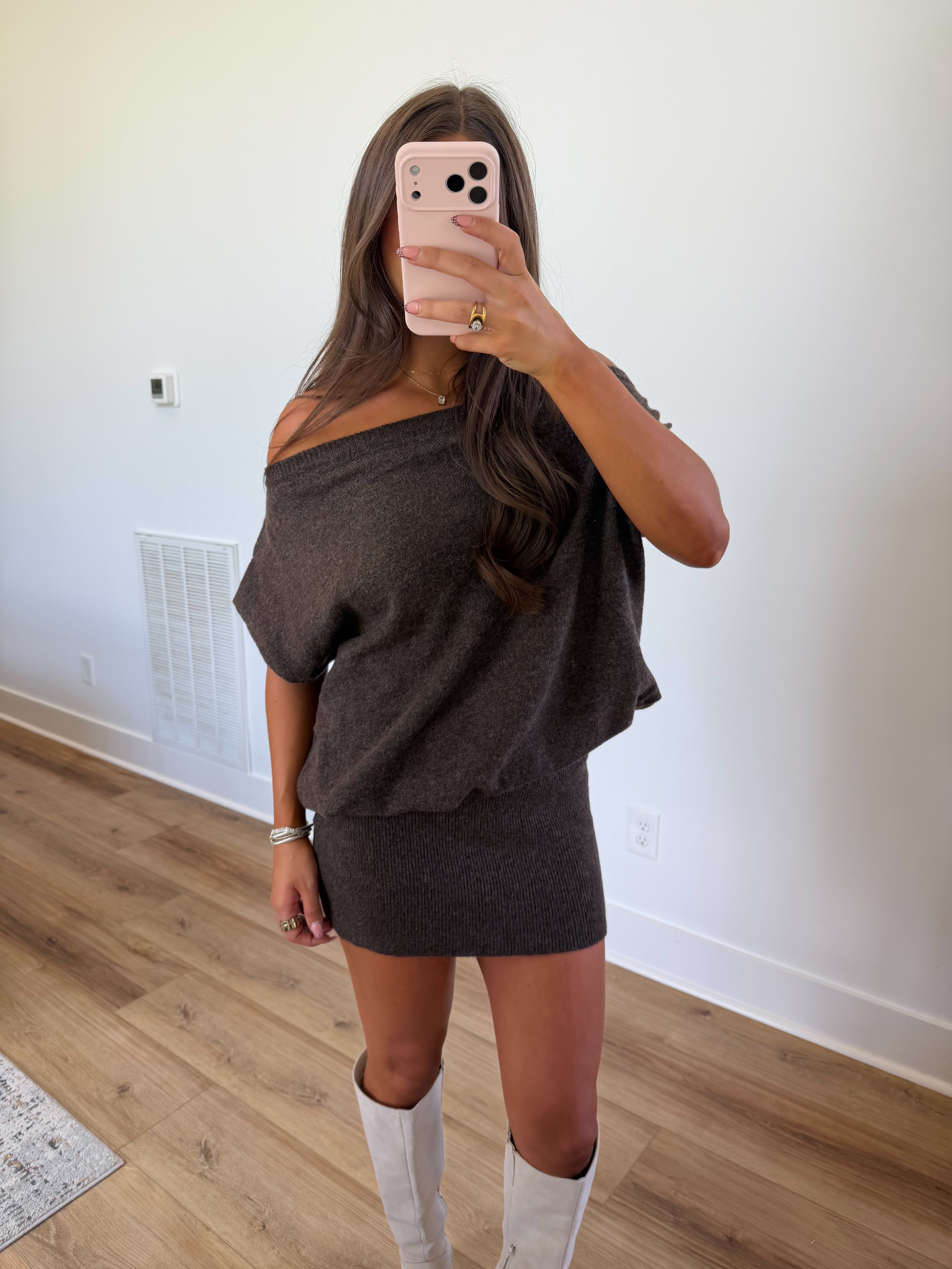 Cocoa Off Shoulder Dress
