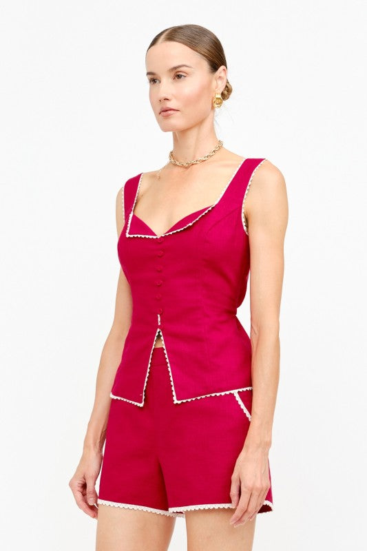 Cherry Cream Linen Set