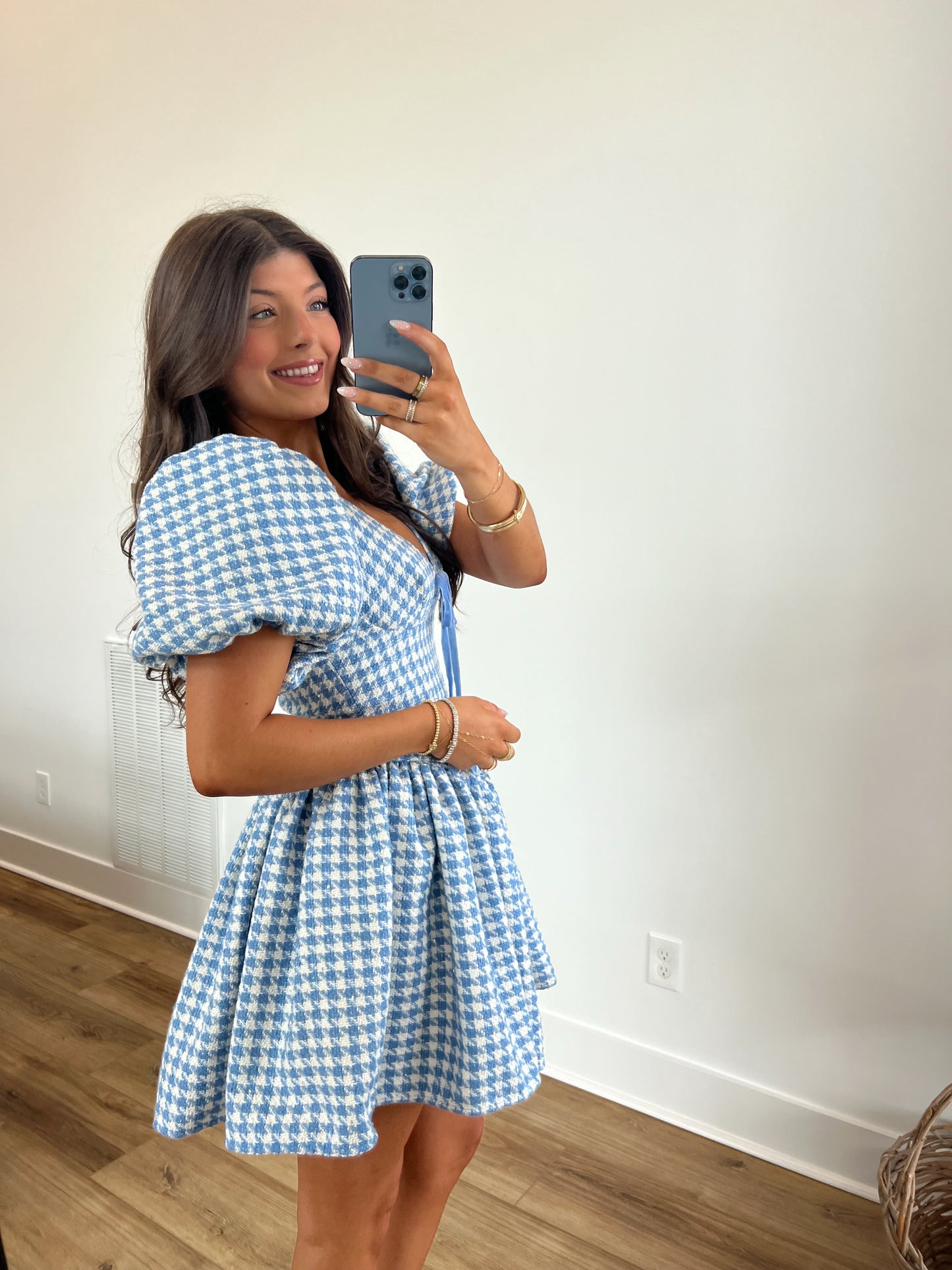 Cinderella Houndstooth Mini Dress